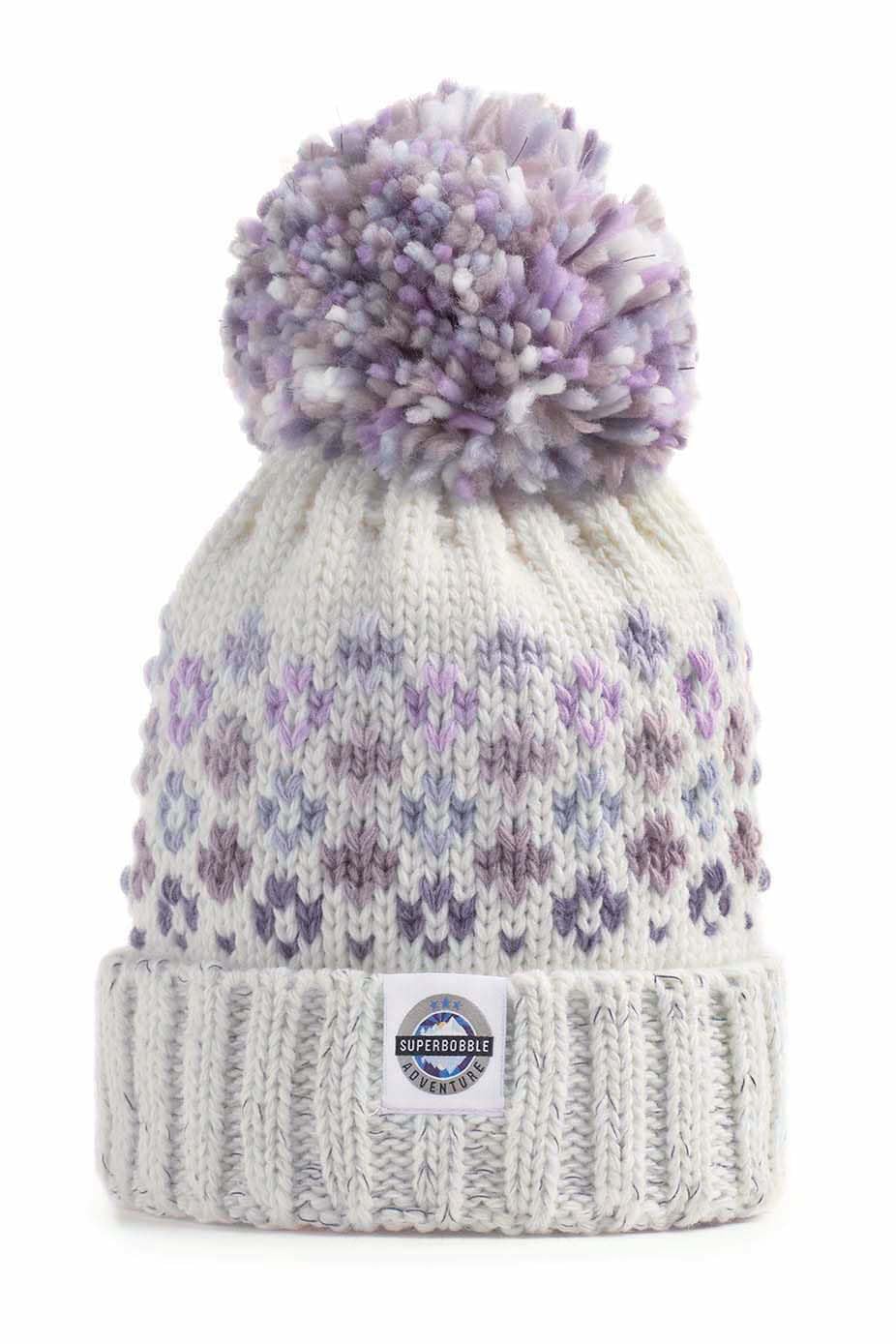 Reflective Adult Bobble Hat Nordic Snowfall Knit Winter Outdoors Superbobble