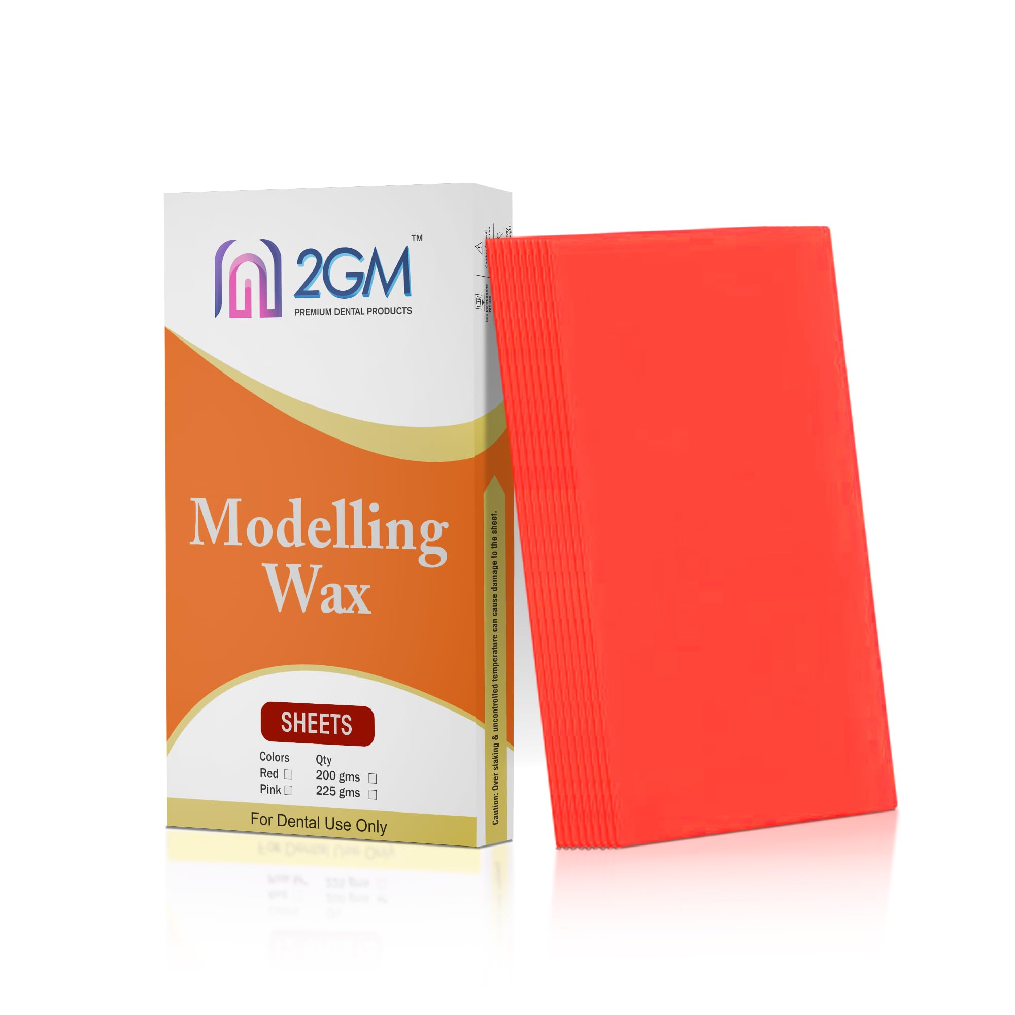 2GM Dental Modelling Wax - 200g, Precise Wax for Shaping & Casting, Professional Grade Modeling, Techniques & Dentistry Projects, 12 Sheets (Red)