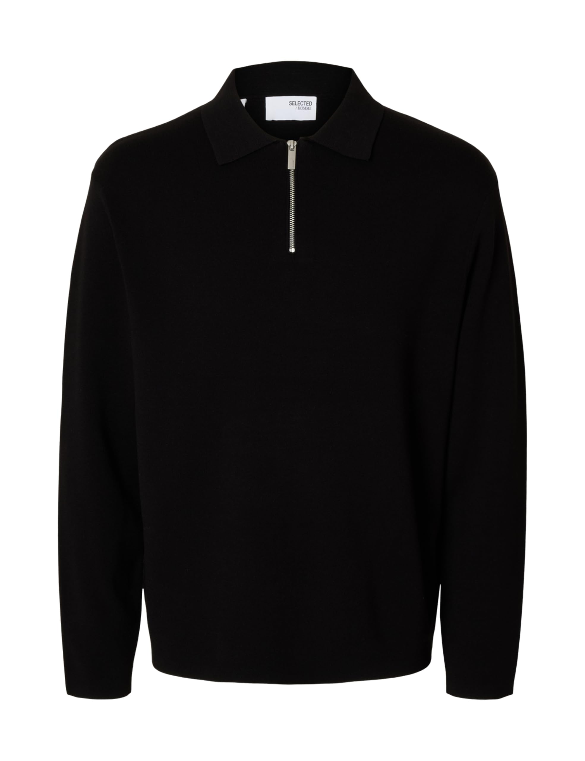 Half Noos Slhteller Fn Relaxed-Polo con Mezza Zip Uomo