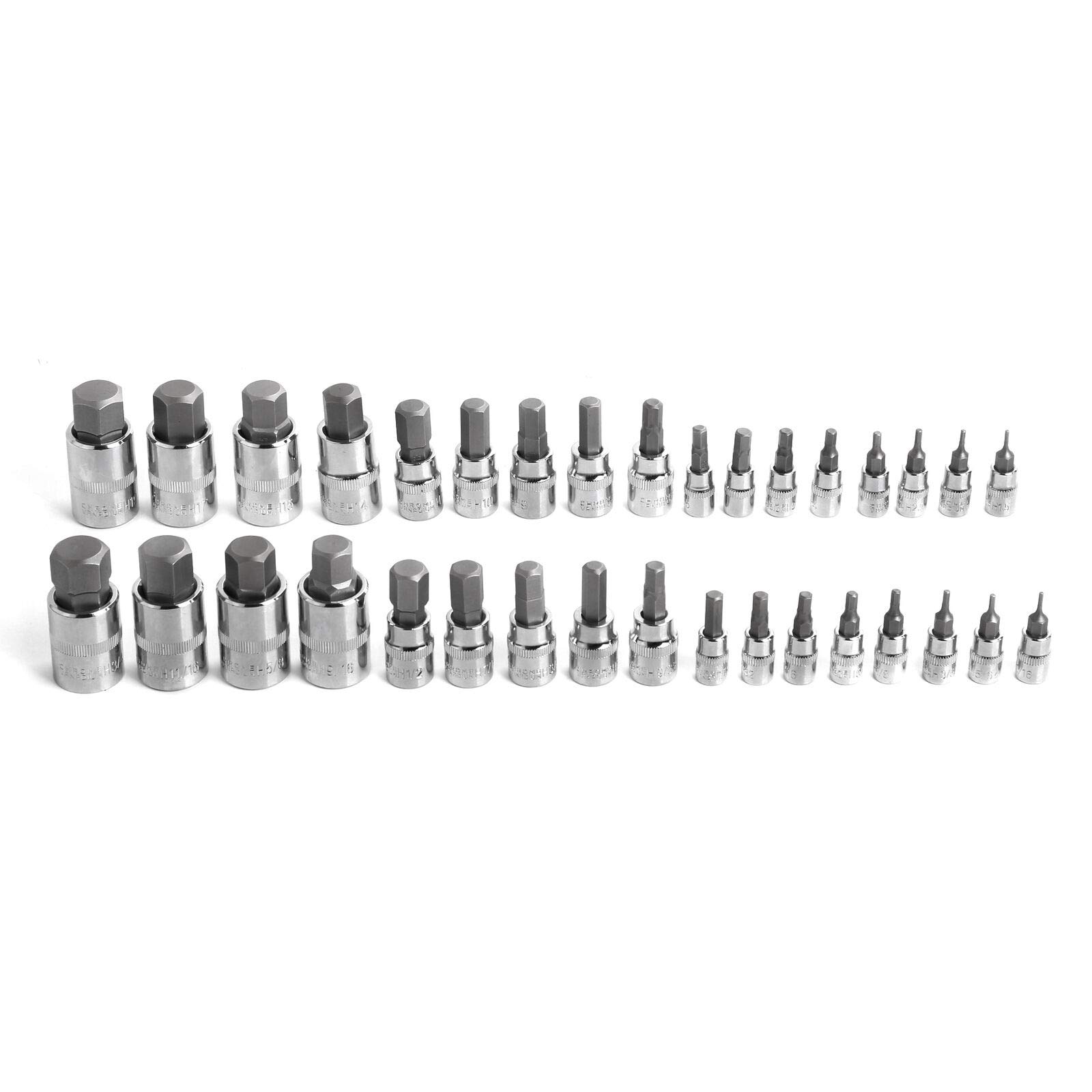 Replacement Tools Set for Master Hex Bit Set - 34pc SAE and Metric Socket Set Standard Allen 1/4