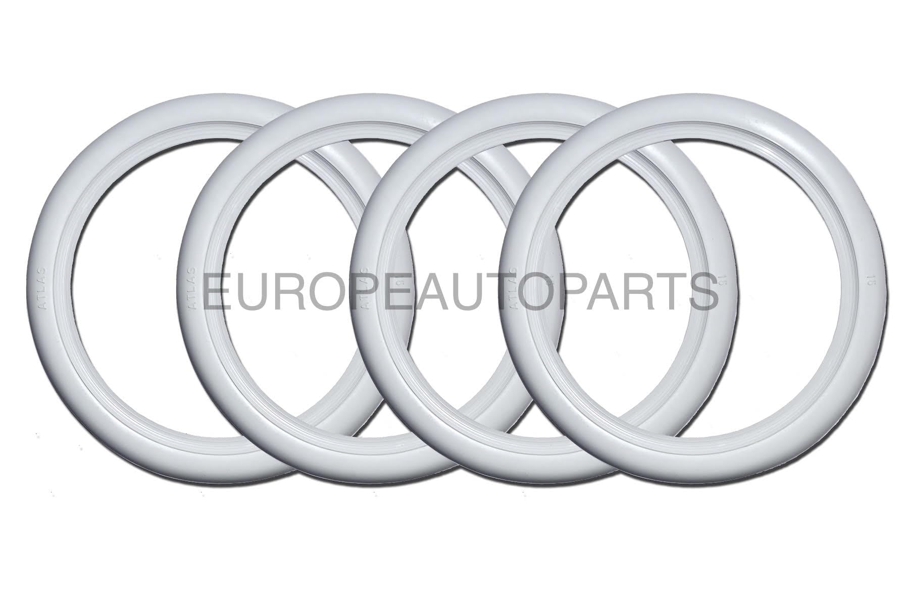 13'' Tire Side White Wall Port-o-Wall Topper Rubber Tire Ring Set of 4