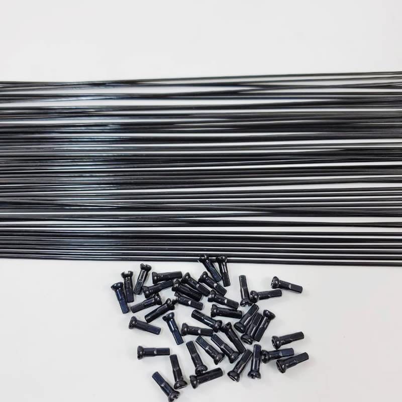 Raggi Bicicletta Light Dritto Pull Calibro piatto 14 2.0mm nero 10pcs / lot Spokes Thread(265mm)