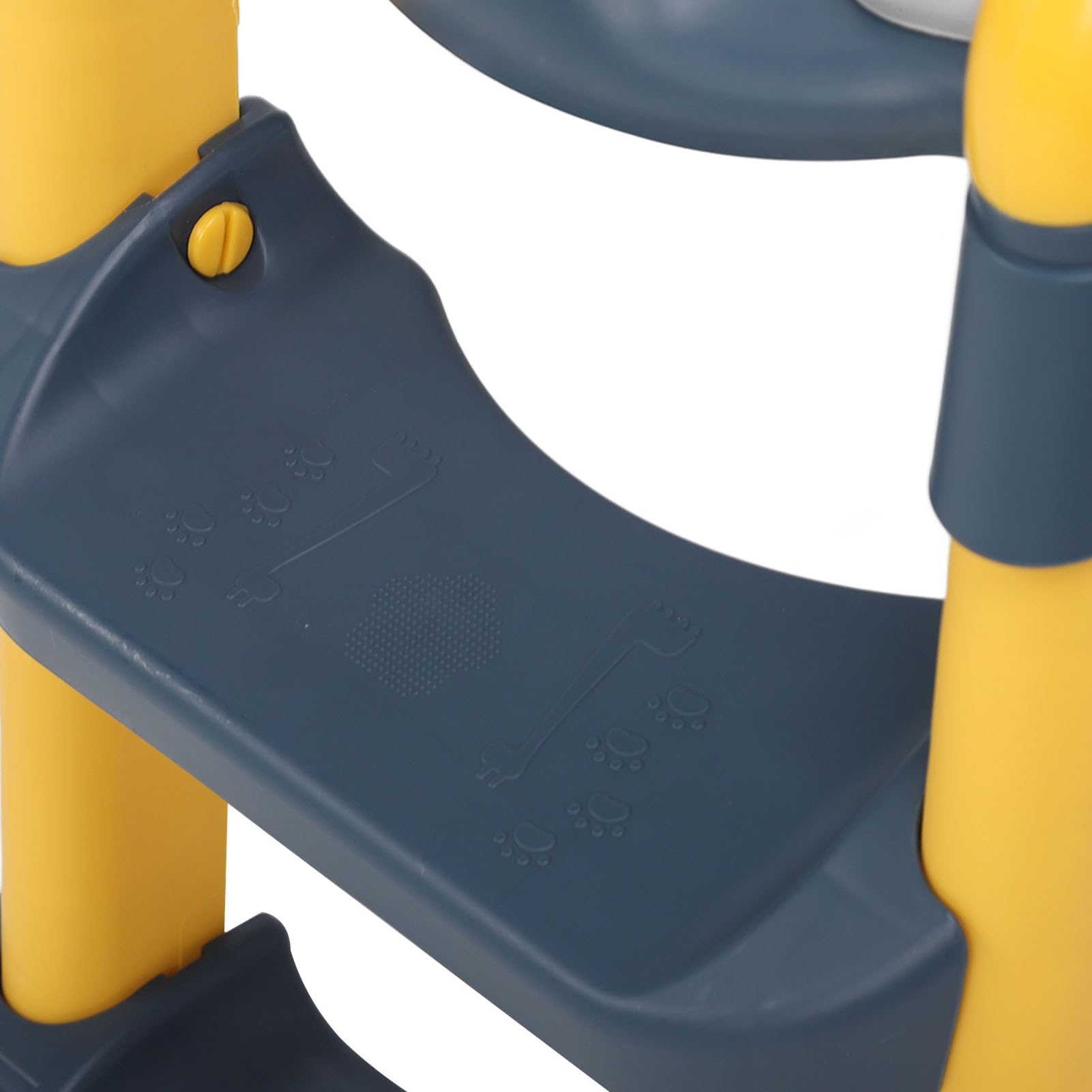 Asiento de Entrenamiento para Ir Al Baño para Niños con Escalera Ajustable para Niños Pequeños Material de PU Suave a Prueba de Salpicaduras (Amarillo)