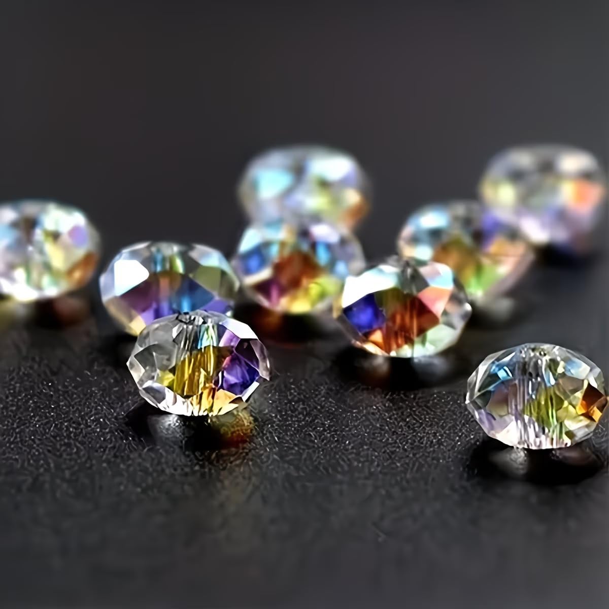 6mm Austrian Crystal Glowing Glass Beads with Hole, Super Glitter Loose Beads for Jewelry Making, DIY Handmade Bracelet Necklace Craft Supplies, 450 Pieces-image-47