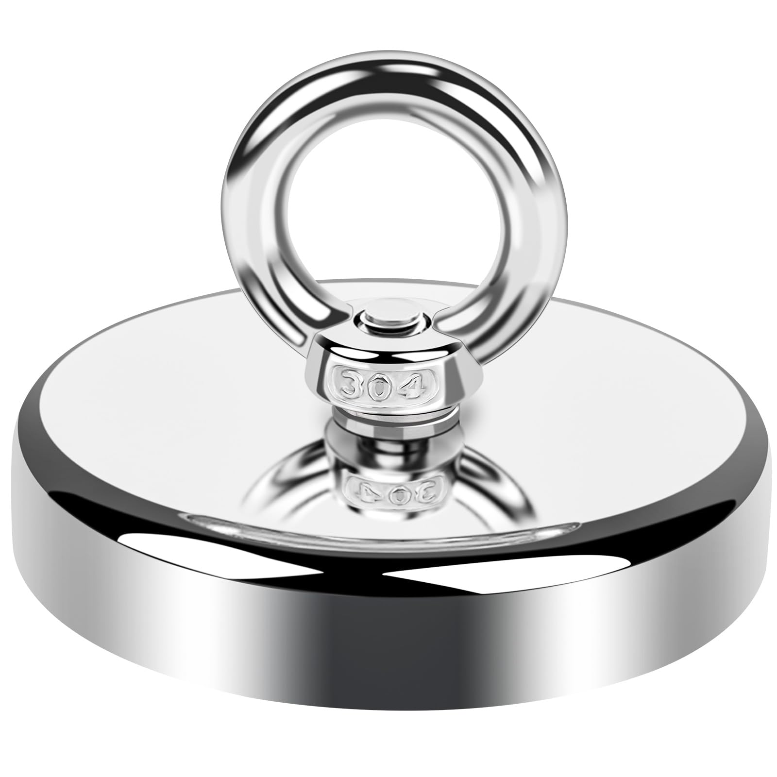 90mm Magnete da Pesca Calamite Potenti Forza Magnete Potente Neodimio Super Magneti Fishing con Anelli,per Industria e Scienza 1Pezzi