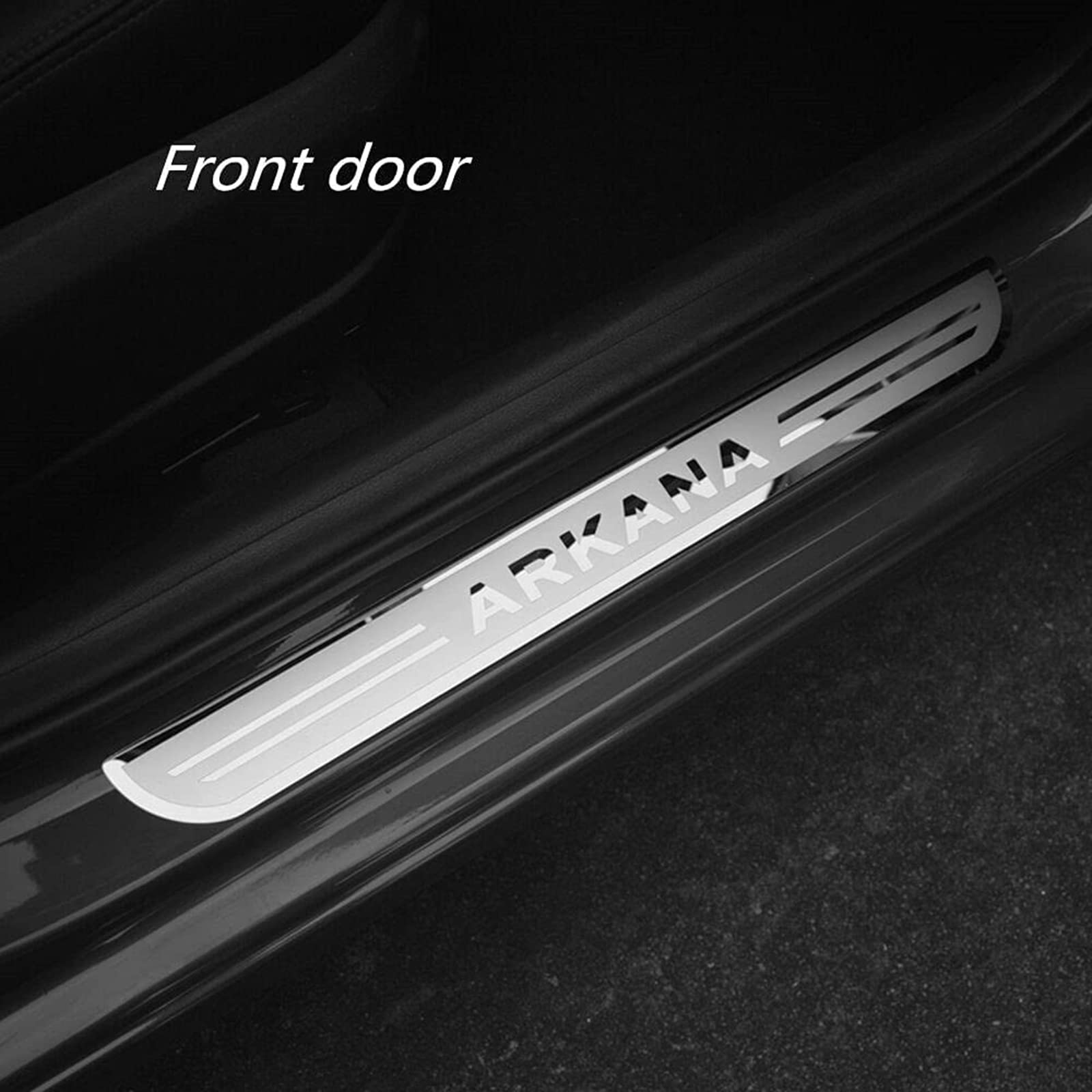 EAGLEG 4 Pezzi Acciaio Inox Battitacco per Auto Sticker, per Ren-Ault Arkana, Esterno Battitacco Protezione Plates Anti-Graffio Scuff Adesivi Decorativi Accessori,Silver