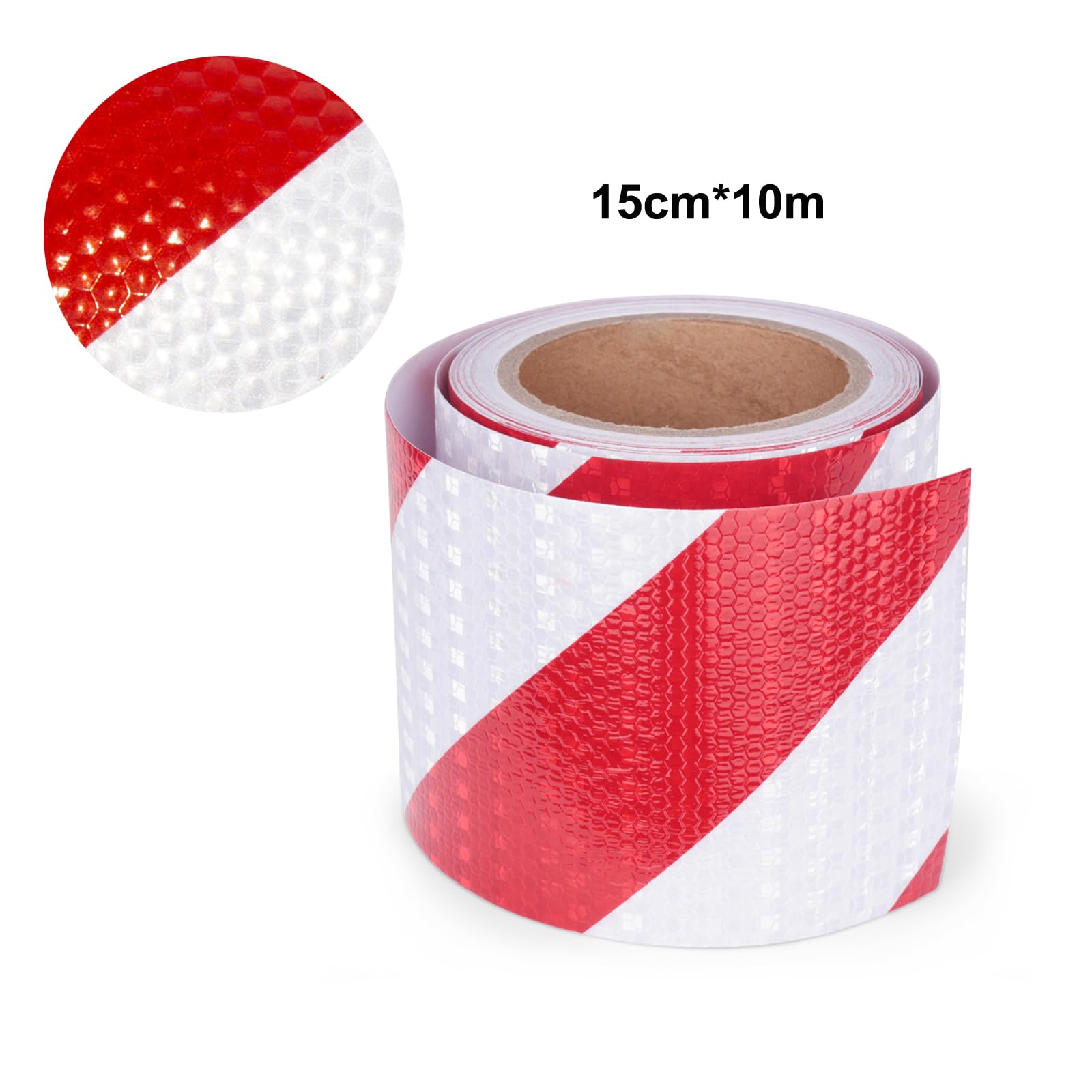 Ruban Reflechissant Adhesif Rouge et Blanc 15cm x 10m Bande Reflechissante Autocollante Imperméable Bande Réfléchissante pour véhicules, voitures, remorques, extérieur
