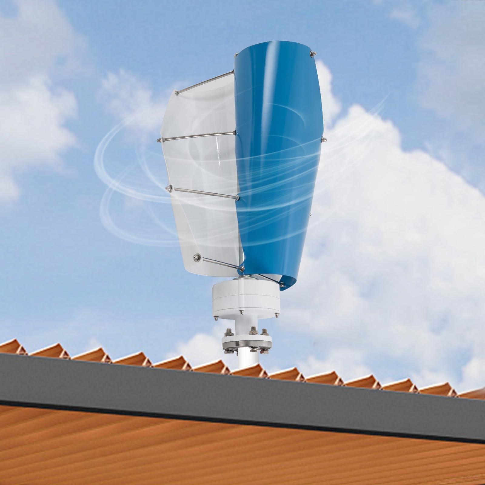 Aerogenerador, Turbinas Eólicas Eje Vertical, Con Controlador, 100W 24V 2 Hojas, Funcionamiento Silencioso, Aleación De Aluminio, Adecuado Barcos, Pabellones De Jardín, Así Como En La Parte Superior