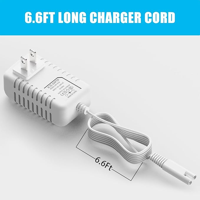 Replacement Charger for Waterpik Water Flosser WP360 WP360W WP462 WP462W WP450 WP450W YLA-03010 AC Adapter Series Water Flosser Replacement Charger Power Cord 5Ft, White