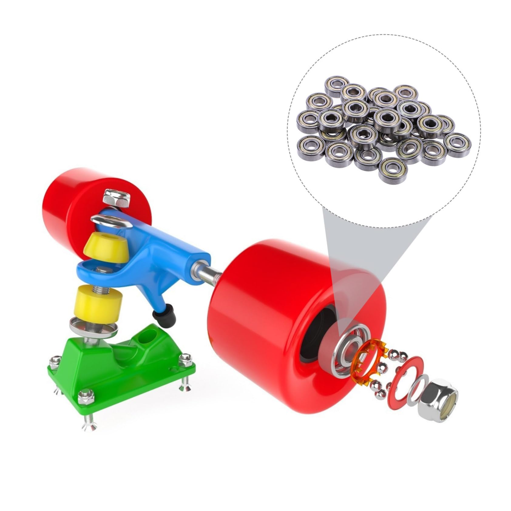 Cuscinetto per Scooter 32 Pezzi in Acciaio Inox, Argento