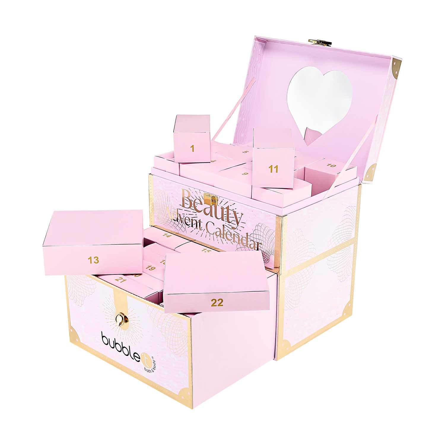 Bubble T Beauty Advent Calendar 2025 - 24 Luxury Bath & Body Surprises, Pink, 2.5 kilograms
