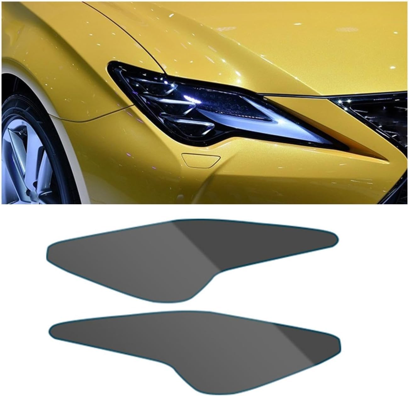 SamLng Car Front Light Film for Lexus RC 2016-2019 Blackened Light Controlled TPU Car Front Headlamp Protection Film Color Changing Car Headlight Film TPU Lamp Film Precut Headlight Protective Film