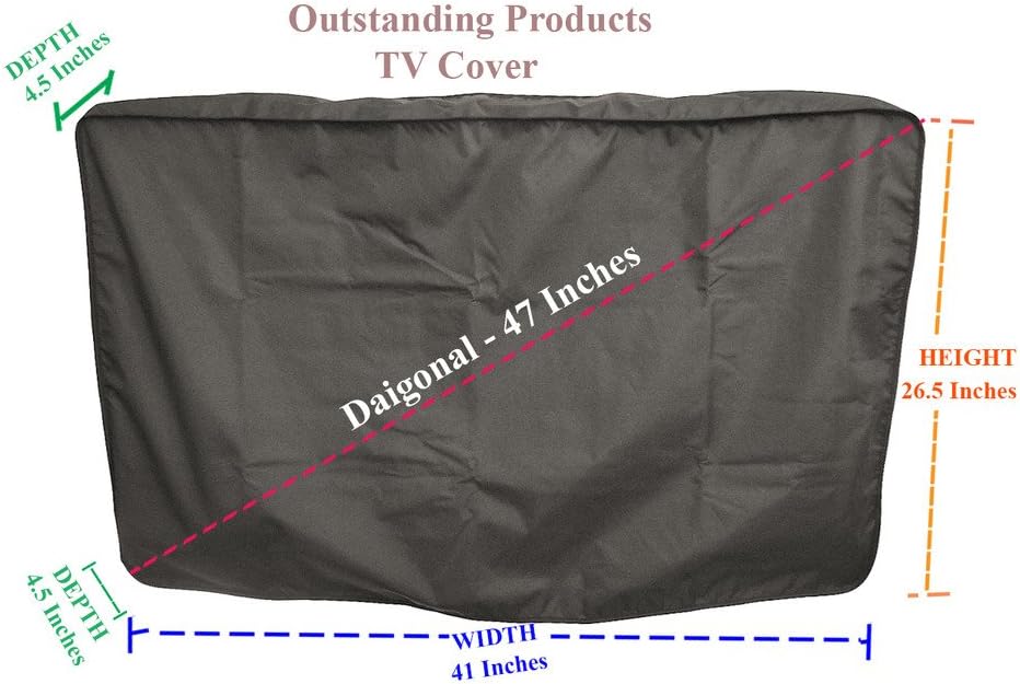 Weather Resistant & Lined Protective Outdoor Television Cover For Samsung UN40JU7500 Curved 40-Inch 4K Ultra HD Smart LED TV (2015 Model), Color - Black