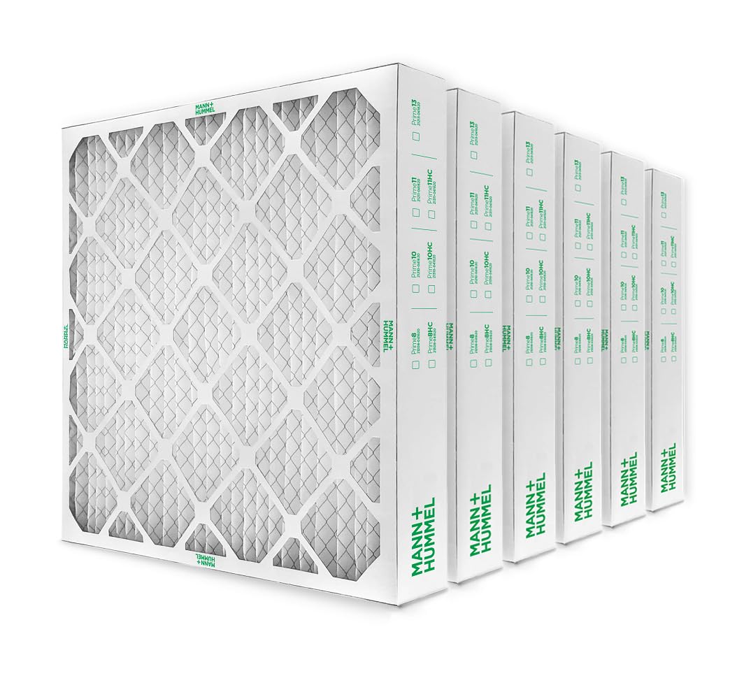 Mann+Hummel 16x20x4 MERV 8 Pleated HVAC AC Furnace Air Filters. Case of 6. (Exact Size: 15.5 x 19.5 x 3.75 Inches)