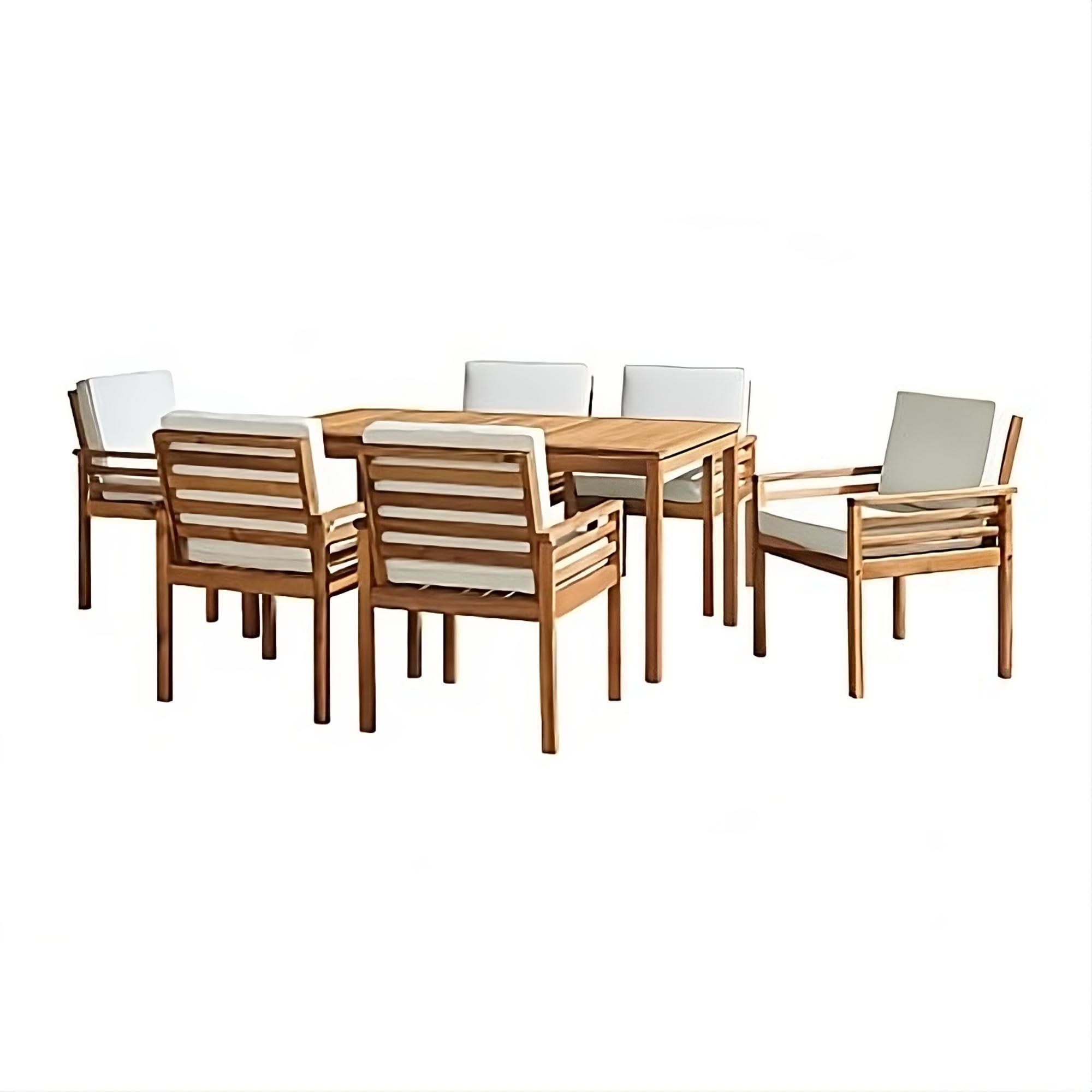 Alaterre Furniture, Okemo Acacia Wood Outdoor Dining Set, 63" W, Natural
