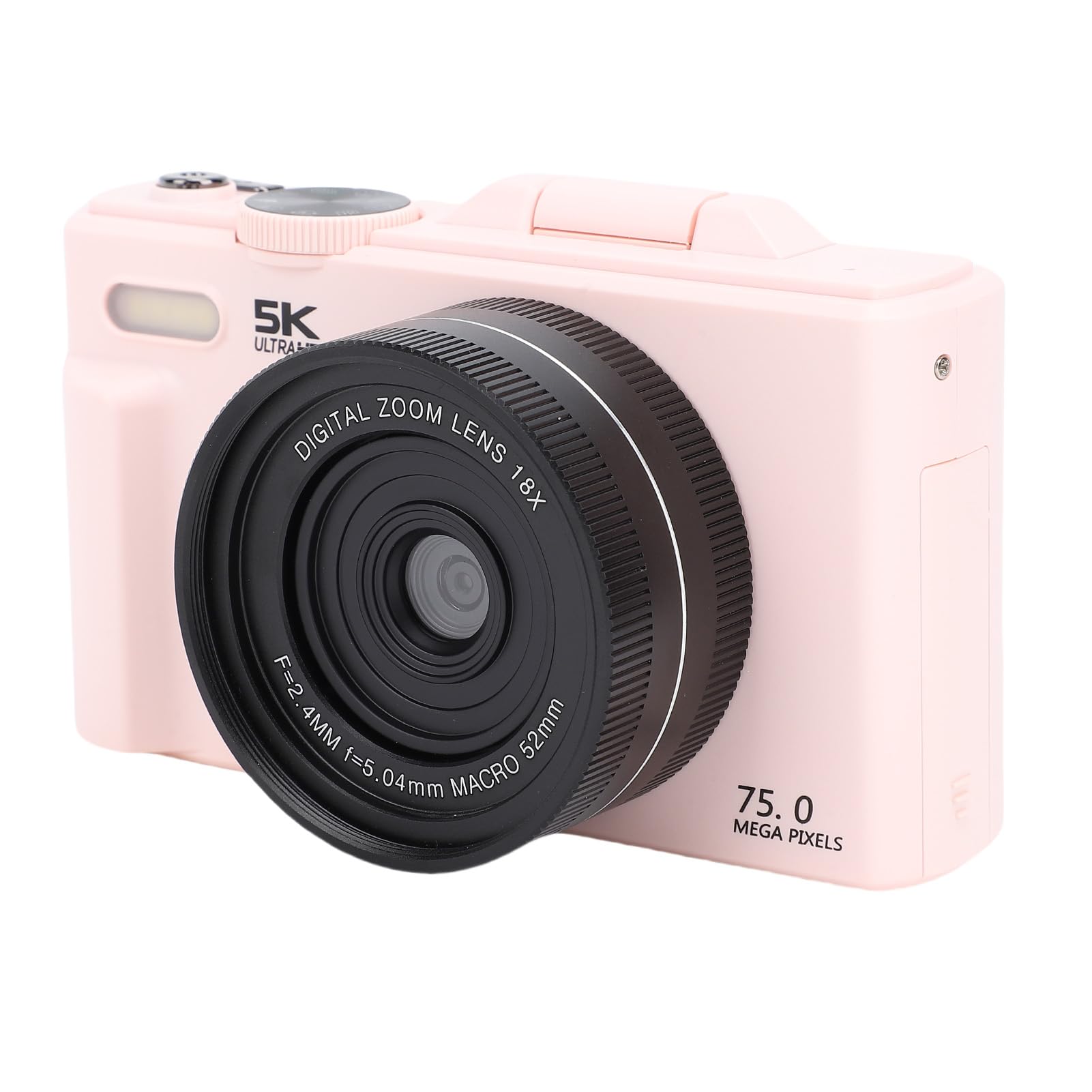 Cámara Digital 5K 75MP con WiFi y Pantalla Giratoria 180°, Cámara Vlogging para Youtube con Zoom 18X, Enfoque Automático Filtro Belleza, Fotografía Macro, Webcam HD