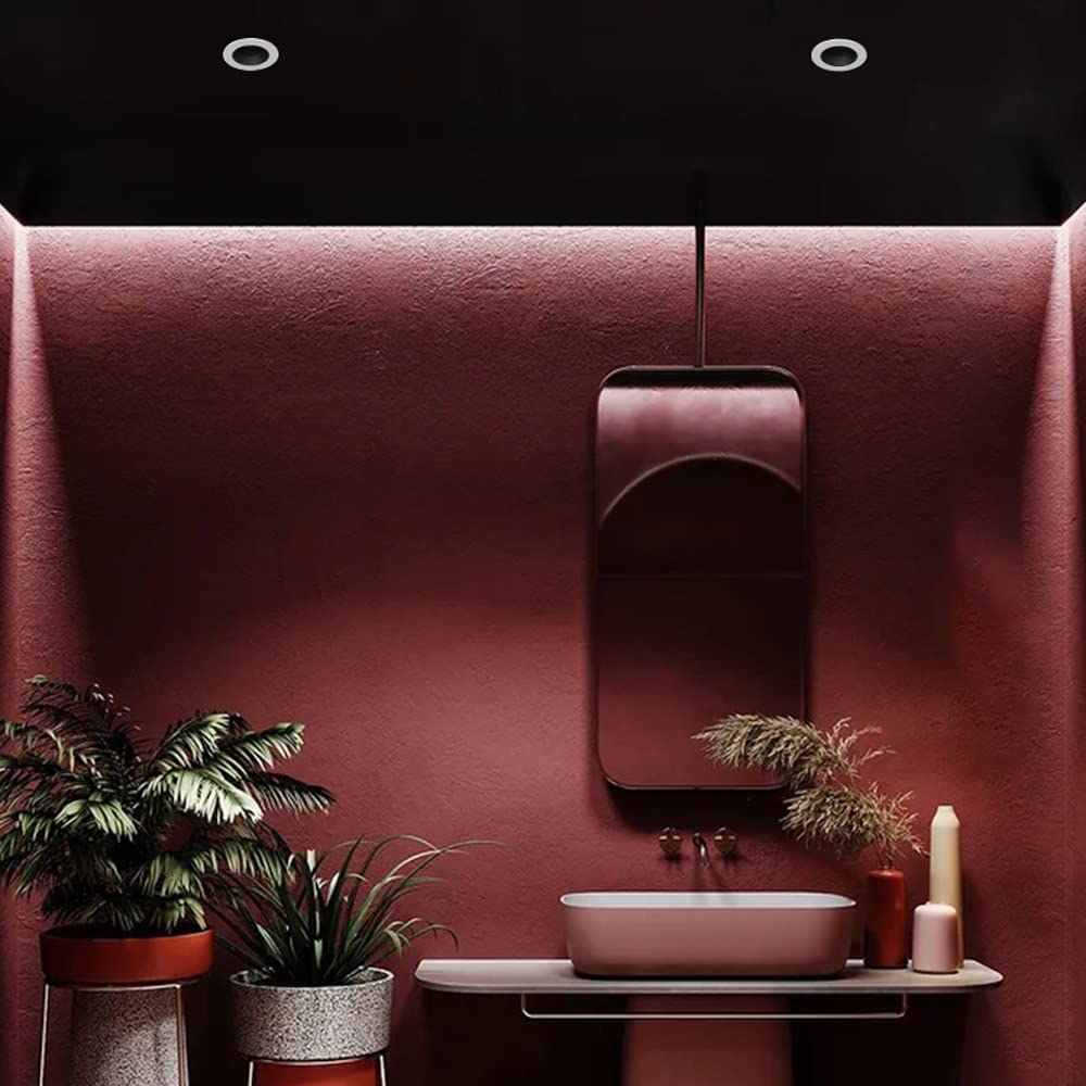 Jadssox Foco empotrable LED 4 Piezas Focos empotrables de Techo Iluminación de Punto de Acento Plano Interior, IP65 Focos de Techo Impermeables para baño Dormitorio Sala de Estar Sala de exposiciones