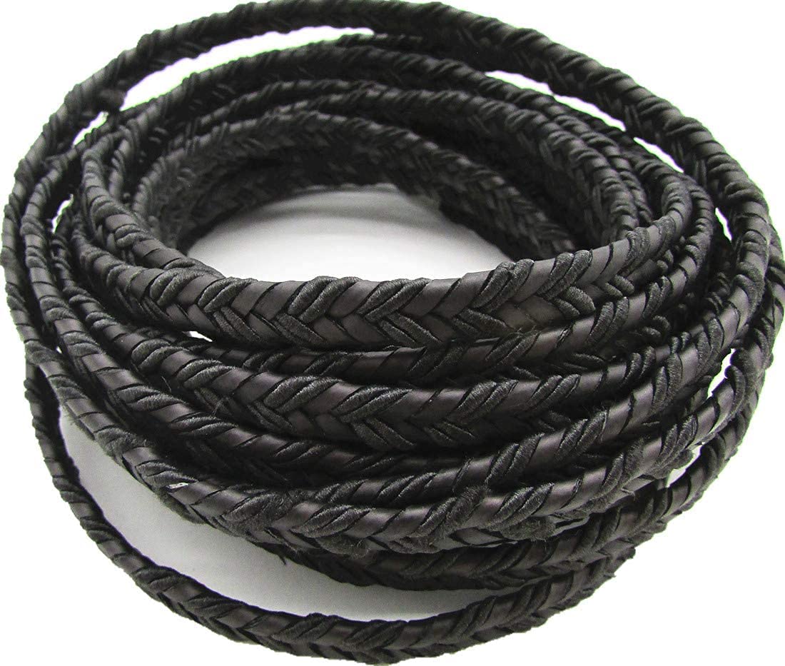 8.0x3.0mm Flat Folded Bolo Braided Retro Genuine Leather Cord for Making Bracelet & Jewelry 5 Meters Gozillon