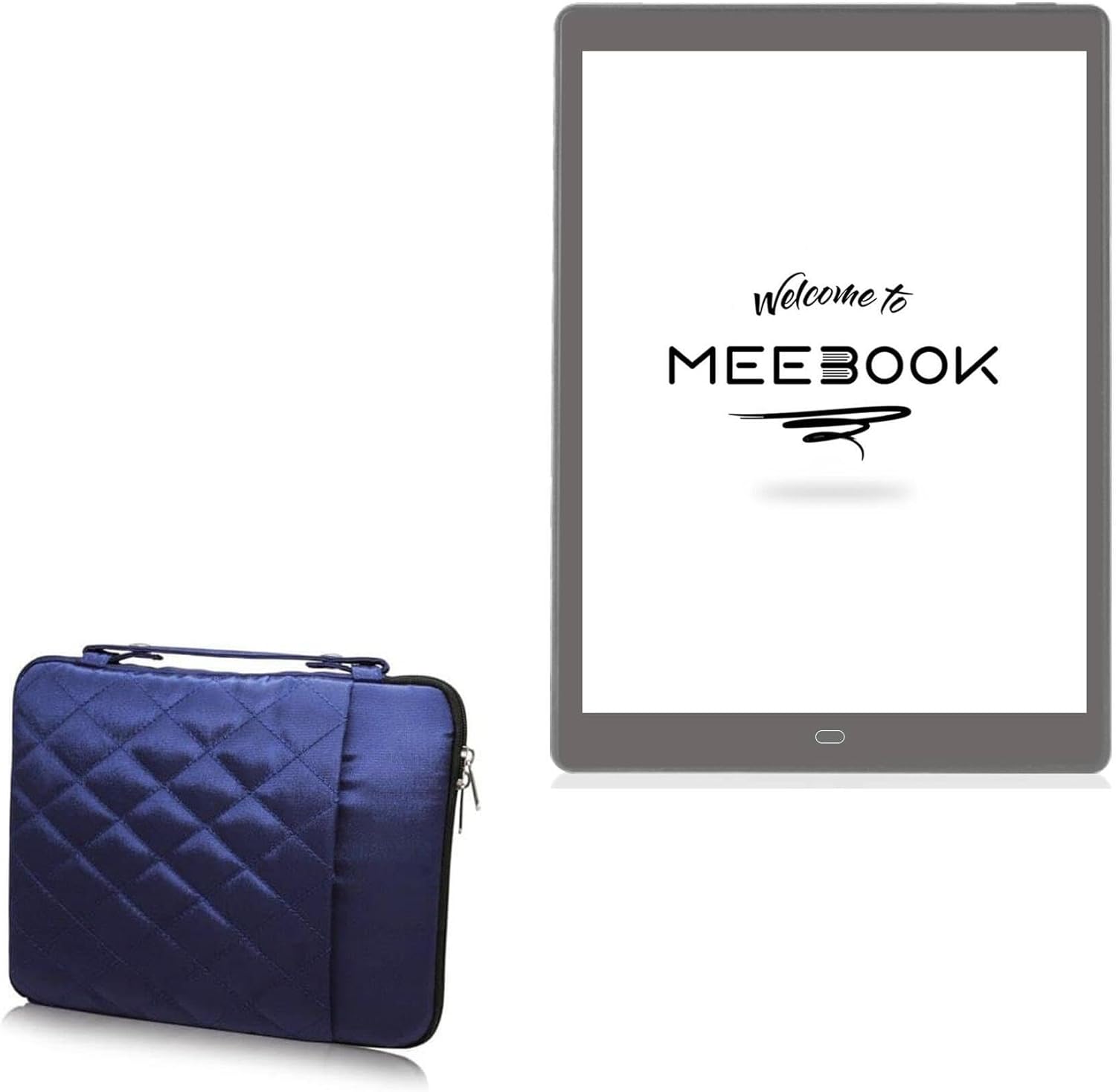 BoxWave Case Compatible with Boyue Likebook eReader P10 (10 in) - Quilted Carrying Bag, Soft Synthetic Leather Cover w/Diamond Design - Navy