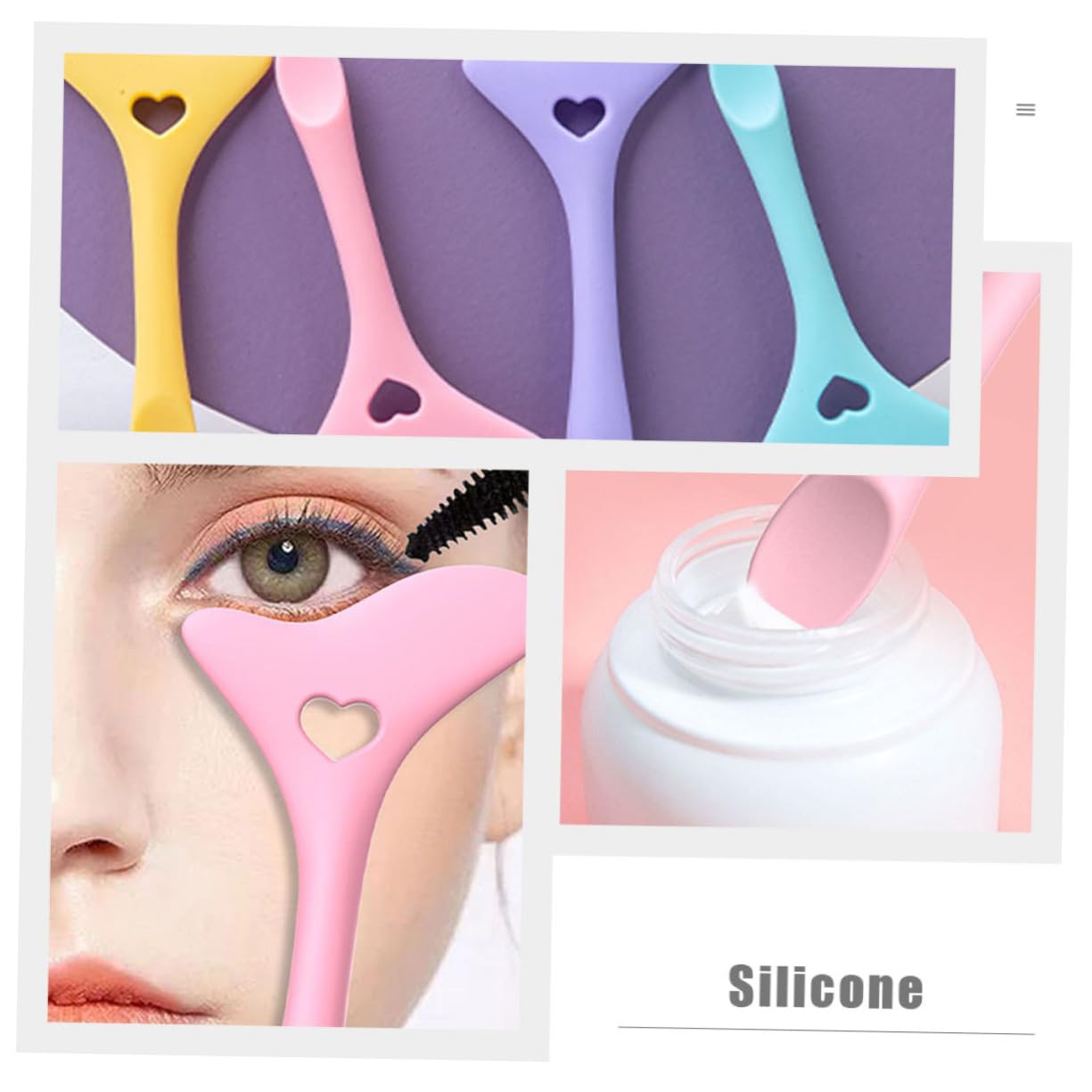 Didiseaon 10pezzi Stencil Per Eyeliner Silicone Per Facili Usare Per Applicazione Precisa Mascara e Eyeliner Per Professionisti e Principianti Rosa