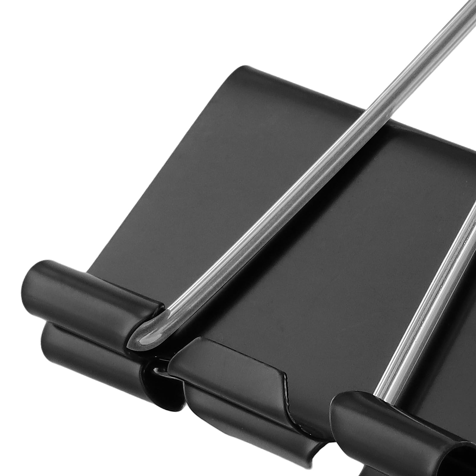 SENJEOK 48PCS 51mm Black Binder Clips, Large Bulldog Foldback Clip, Metal Paper Clamps for Office Home Supplies - Image 3