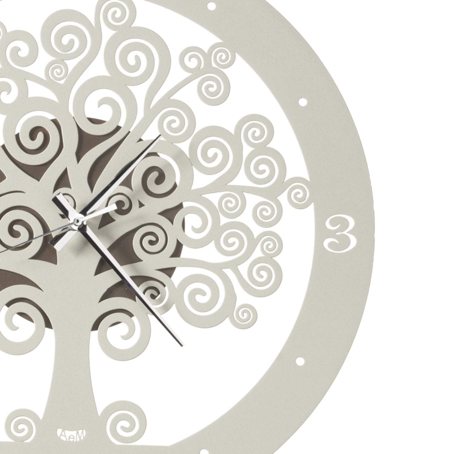 Arti & Mestieri Albero della Vita - Orologio da Parete di Design 100% Made in Italy - in Ferro, Diametro 44 cm - Bronzo e Avorio