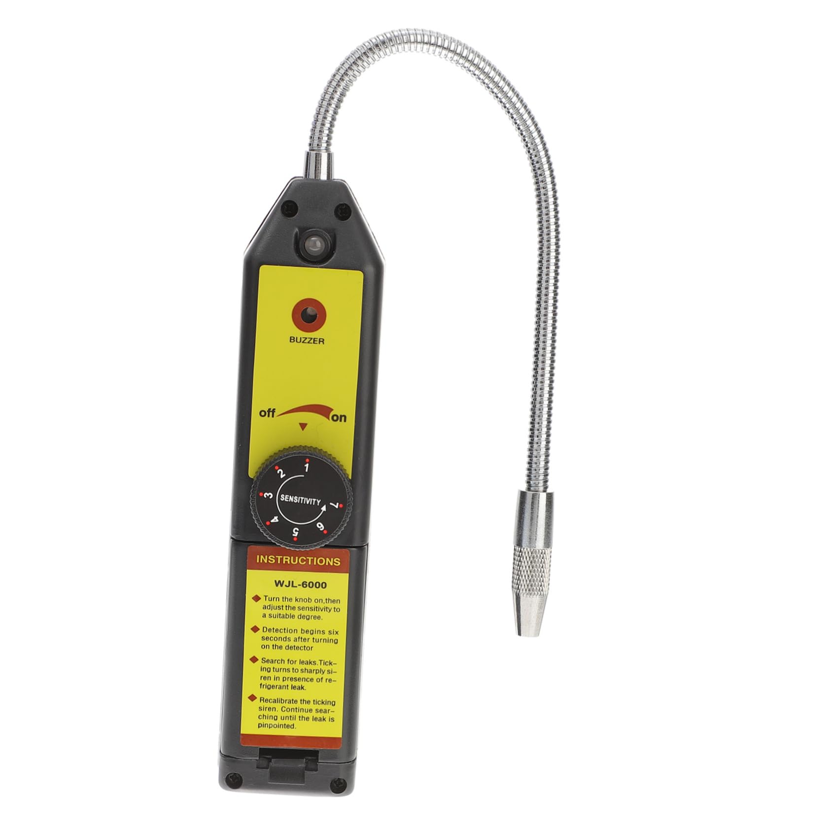 DOITOOL Kältemittellecksuchgerät mit 20cm Sonde aus Abs Material Automatischer Folgebetrieb Gelber Kältemittelgasdetektor für Klimaanlagen und Werkzeugeinsatz