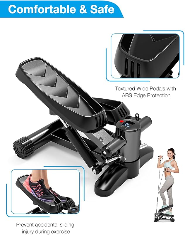 Bubbacare Mini Stepper 150 kg-ig LCD kijelzővel otthoni edzéshez
