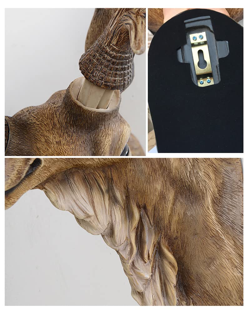 Amazon.co.jp: 56x40x28cm フェイク剥製動物の頭部壁の装飾、手作りの