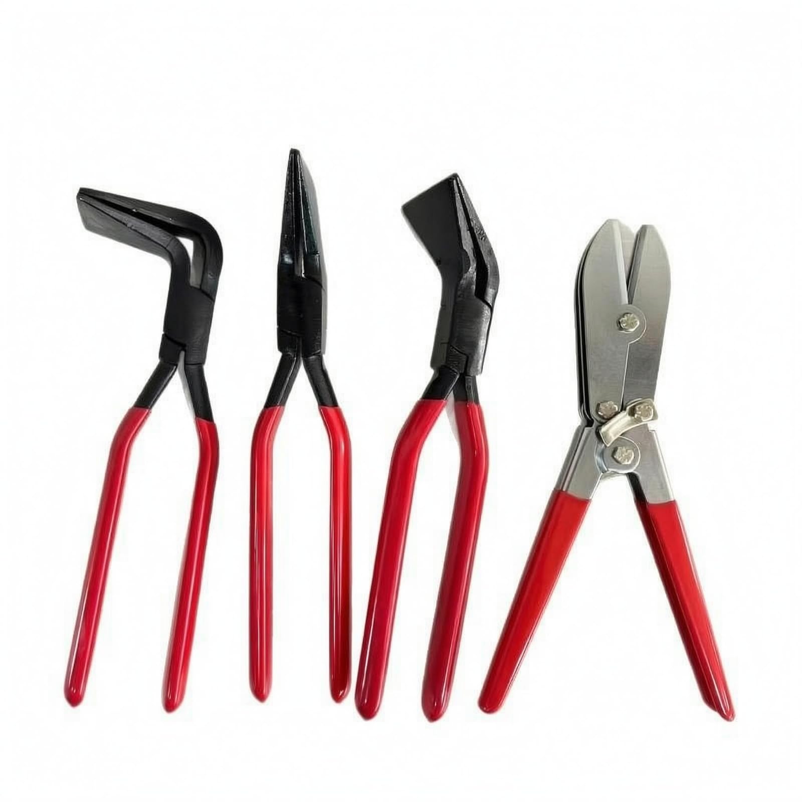 Gralara 4 Pieces Alicates Conformado Empuñadura Recubiertos Pinza Chapa Metálica Cabezas Anguladas Herramienta Manual
