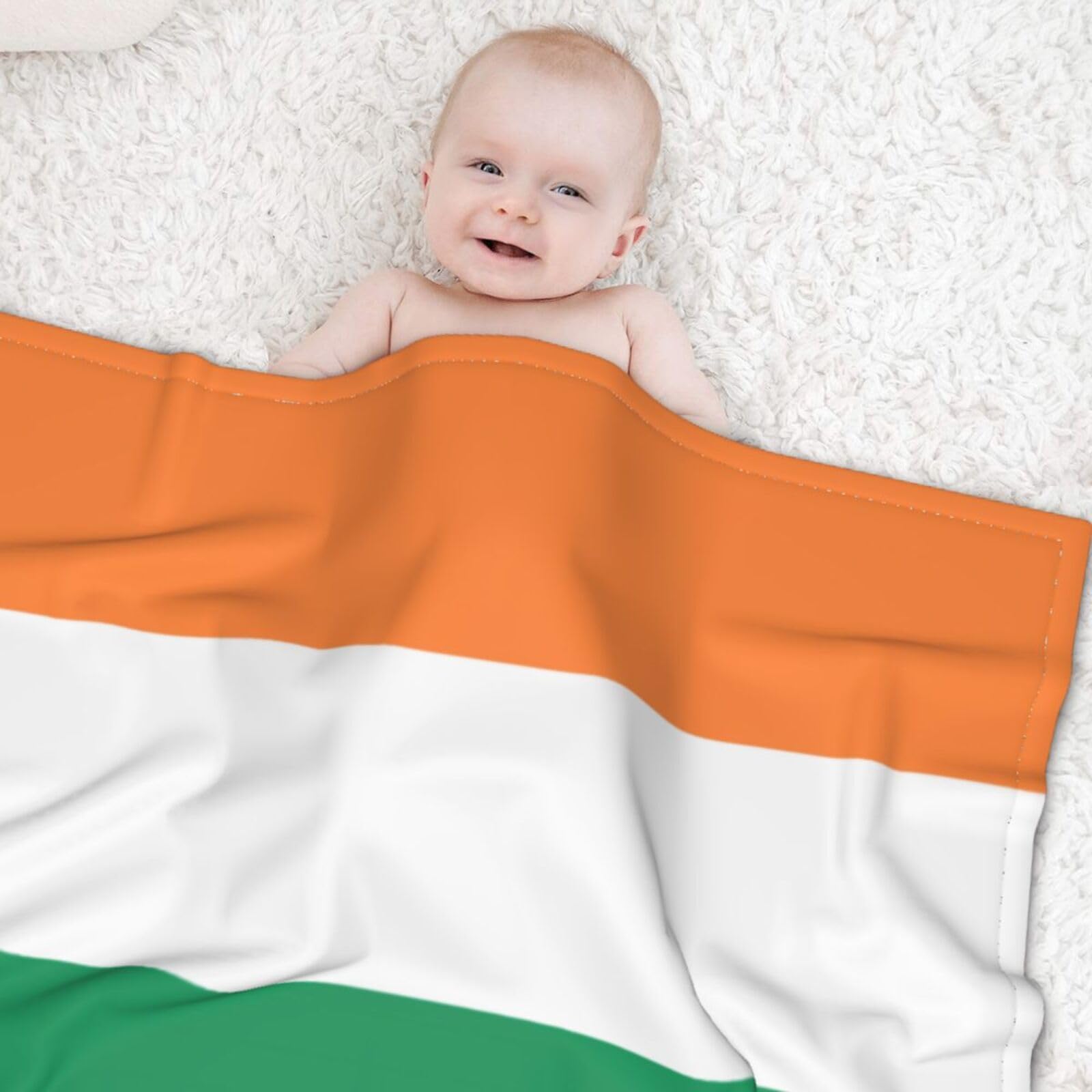 Baby Irish Flag Printed Blanket, Soft and Comfortable, 30 x 40 inch Size, Suitable for Cribs, naps or Daycare. — view 7