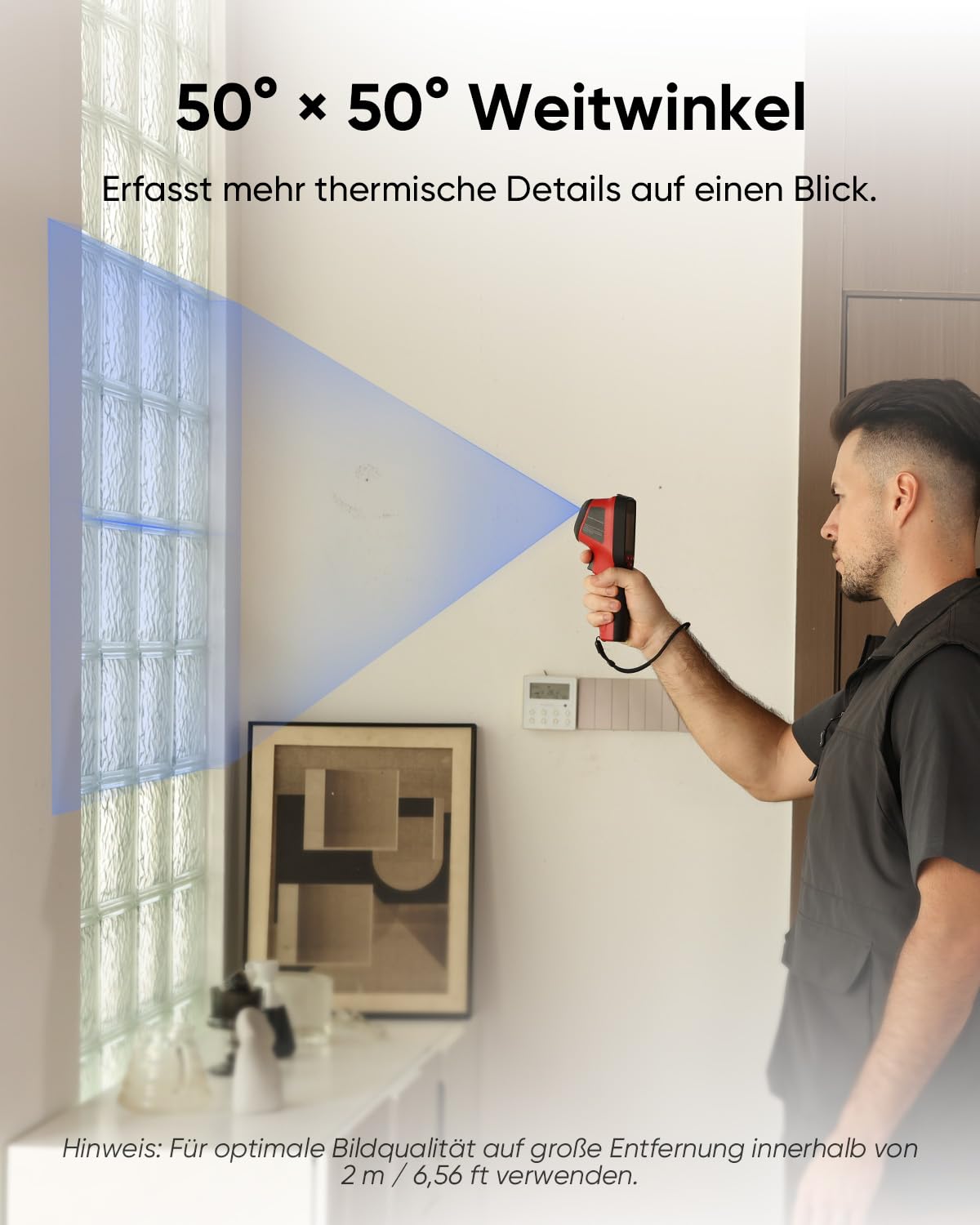 HIKMICRO D01 Wärmebildkamera, SuperIR 240 x 240 IR-Auflösung, SuperScene Smart Scene Recognition, 96 x 96 IR-Auflösung Wärmebildkamera, 3350mAh für 11 Stunden Akkulaufzeit, -20°C bis 400°C