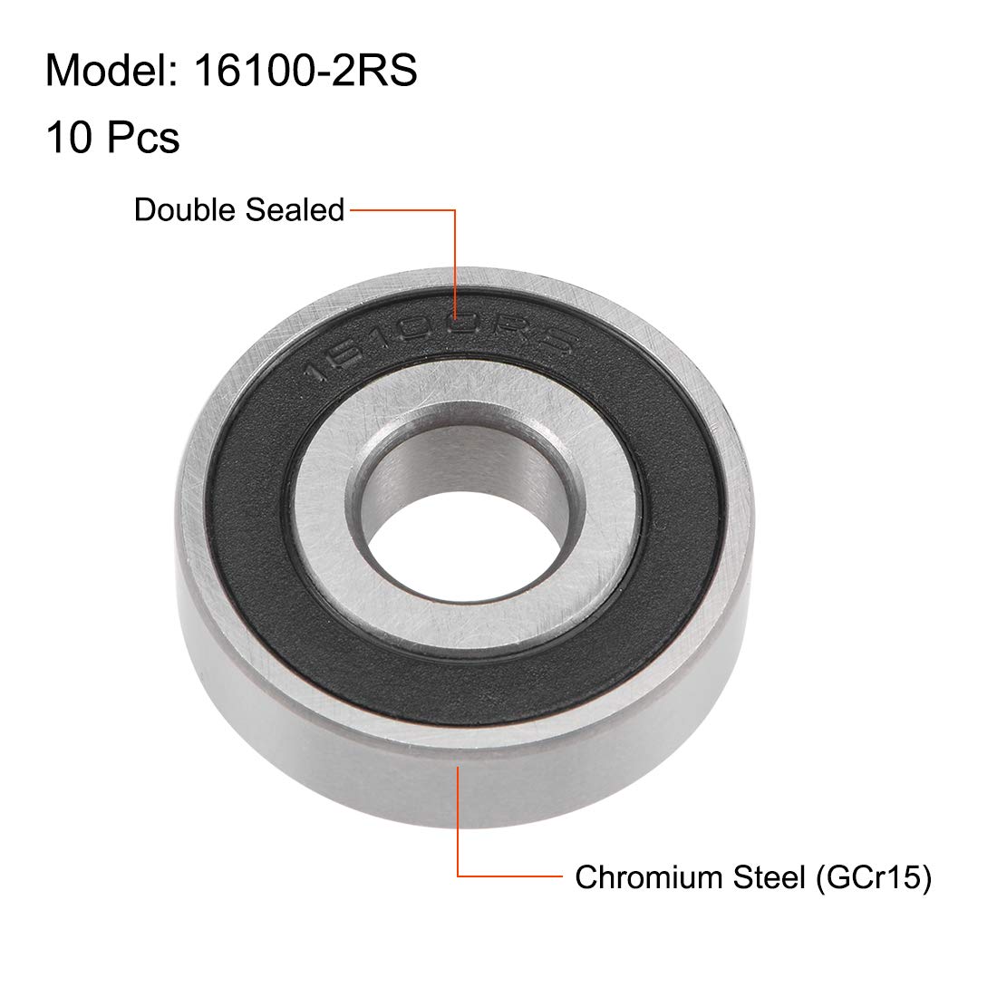 Lot De 4 Roulements à Billes 16100-2RS 28x10x8 Mm - Pour Vélo, Scooter, Chariot