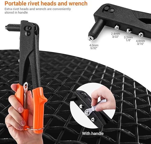 Miniatura 3 de Herramienta de tuerca de remache de varilla de bombeo automático de 14", kit de serto de tuerca