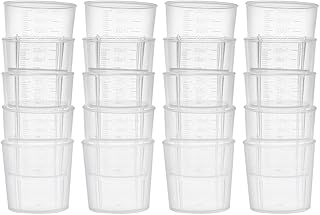 uxcell Measuring Cup 30ml PP Plastic Graduated Beaker Transparent for Lab Kitchen Liquids 20pcs