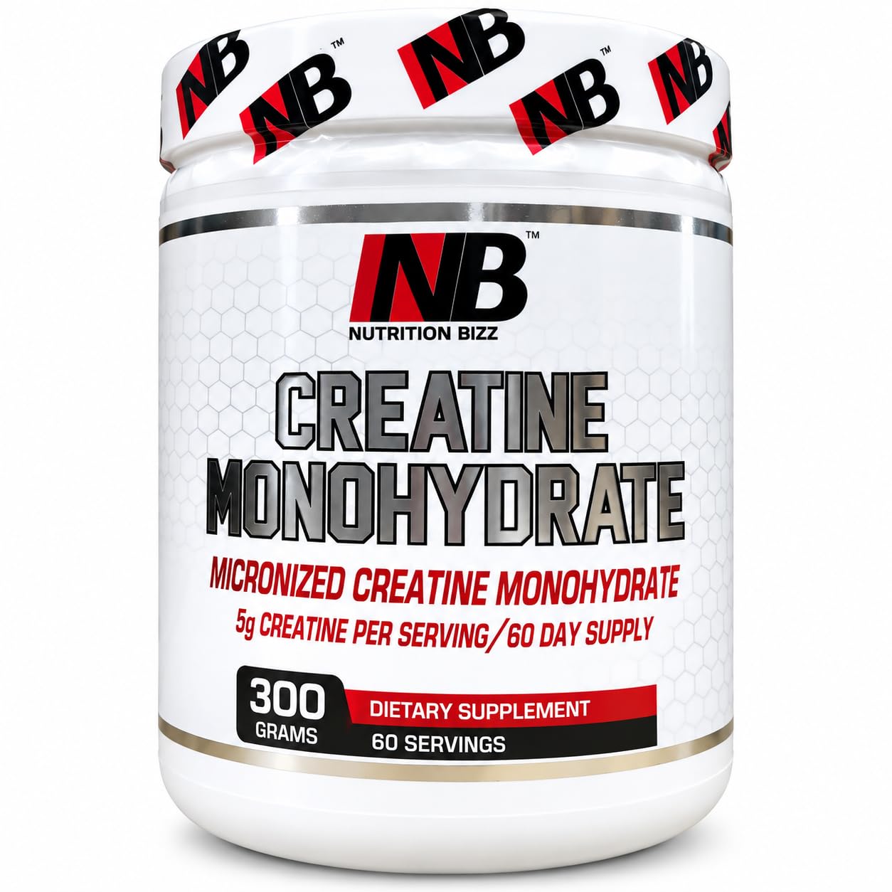 Creatine Monohydrate Powder – Micronized Unflavored Creatine, 5g per Serving, 60 Servings, 300g