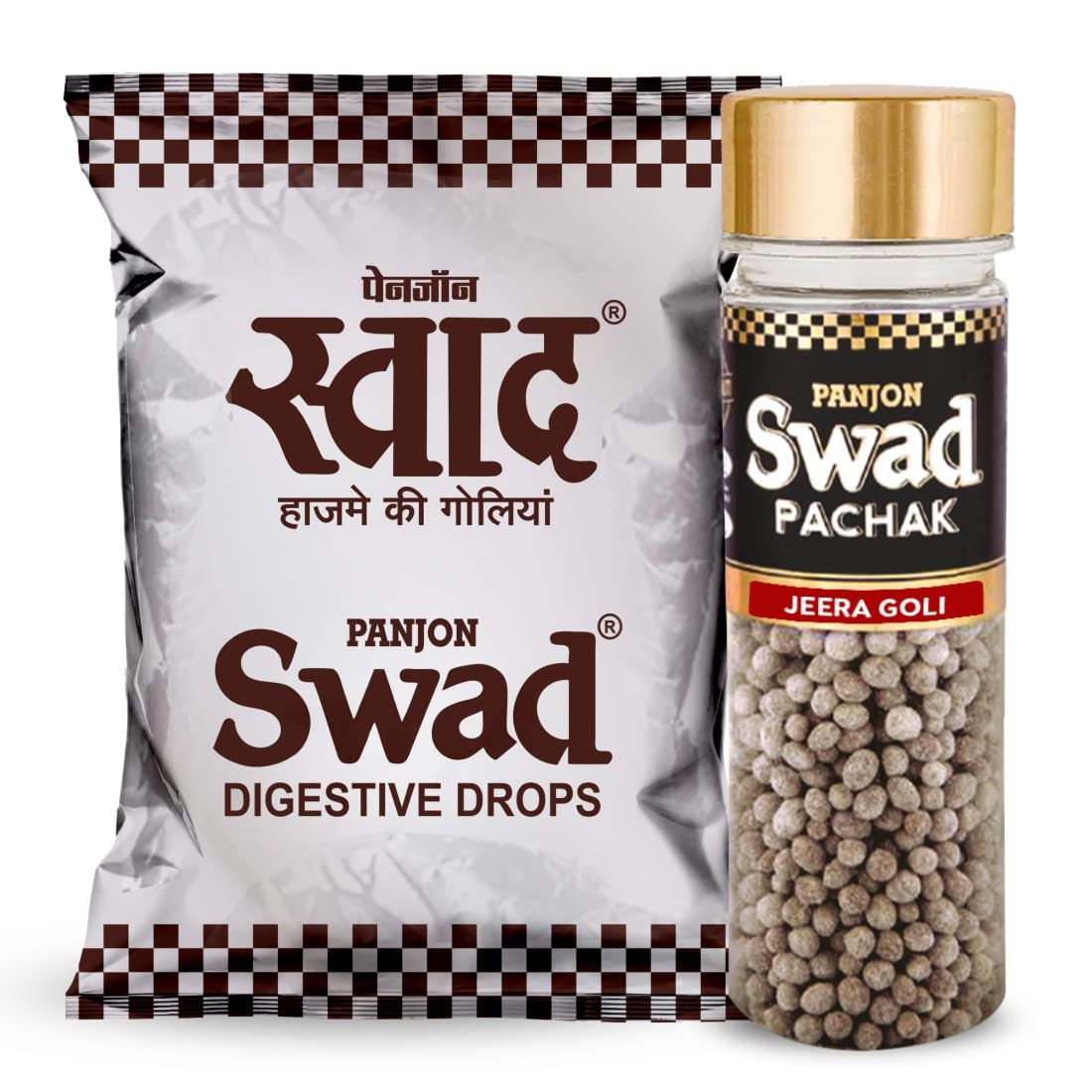 Swad Digestive Toffee & Mukhwas Mouth freshener, 50 Candy Pack & 1 bottle (Digestive & Jeera Goli)