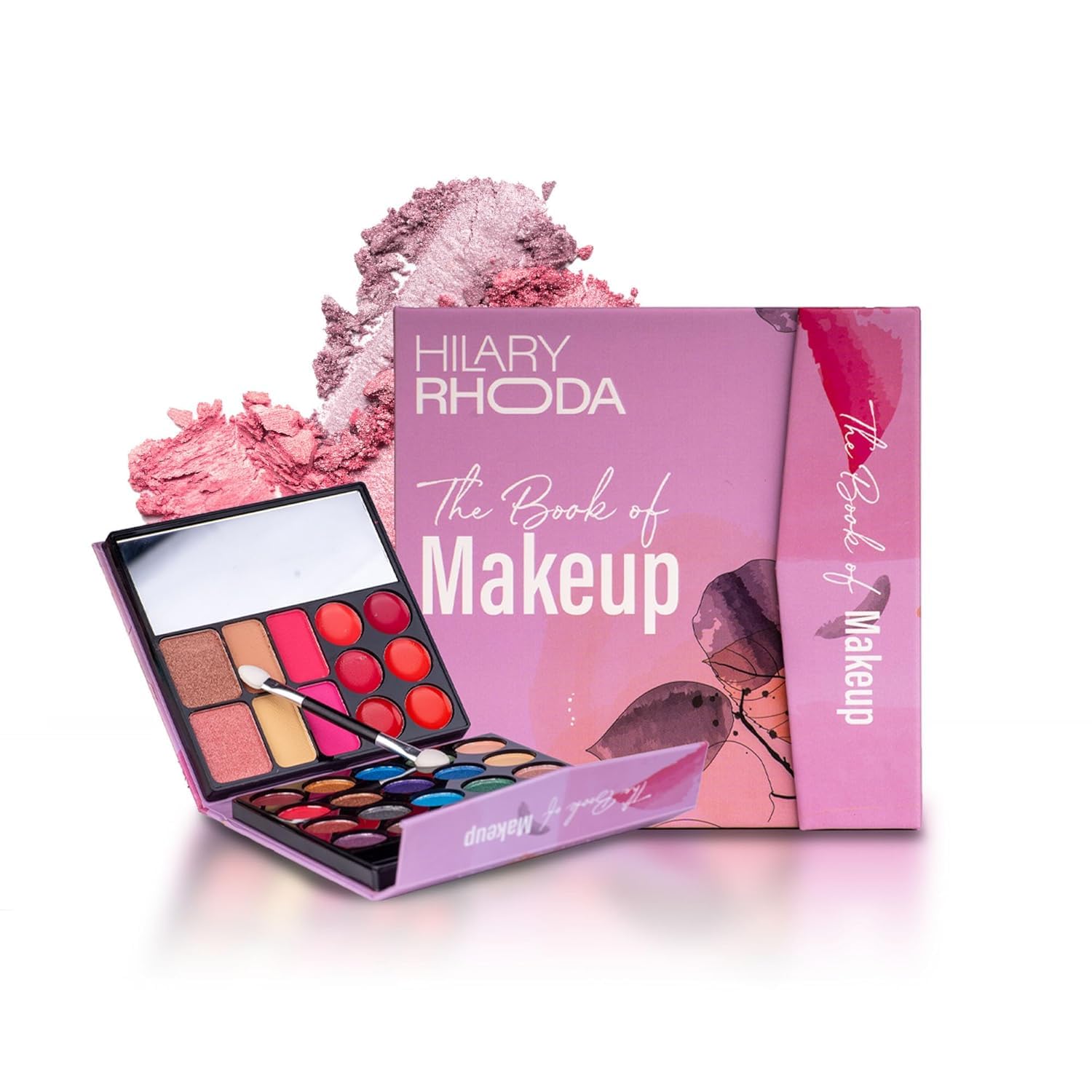 PREMIUM The Book of Makeup | 20 Eyeshadows | 2 Highlighters | 2 Blushes | 2 Contours | 6 Cream Lip Glosses | Dual Ended Brush | Long Lasting | Blends Easily- 23.4g (Shade 2) SH-7711-image-25
