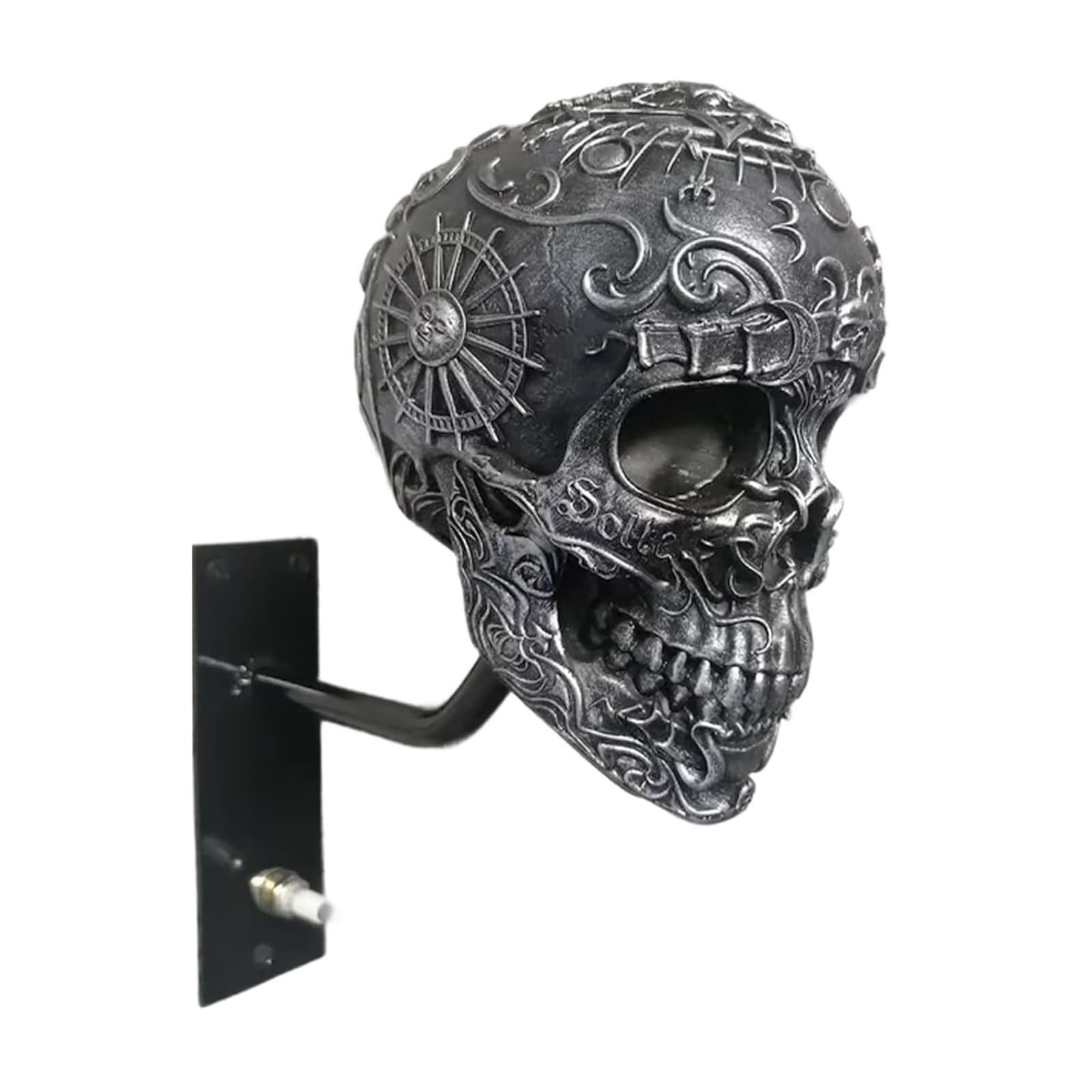 Porte-casque de moto crâne, support mural de rangement pour casque, support de crâne en résine pour manteaux, casquettes, balles de baseball et casques de rugby