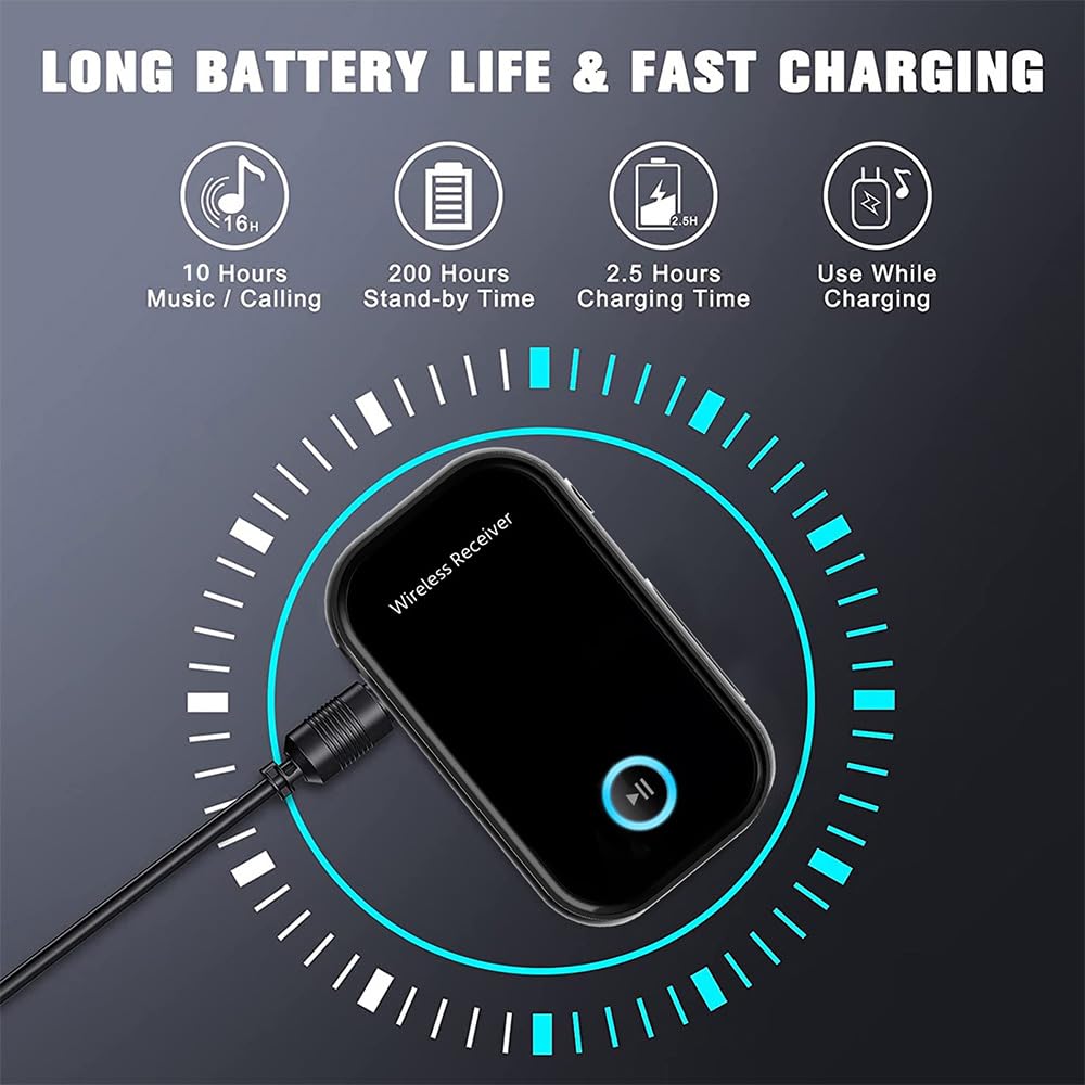 Bluetooth-AUX-Adapter für Auto, 3,5 mm kabelloser Empfänger und Sender, AUX-Bluetooth-Auto-Adapter, Freisprecheinrichtung für Autos, Lautsprecher, Stereoanlagen und Kopfhörer