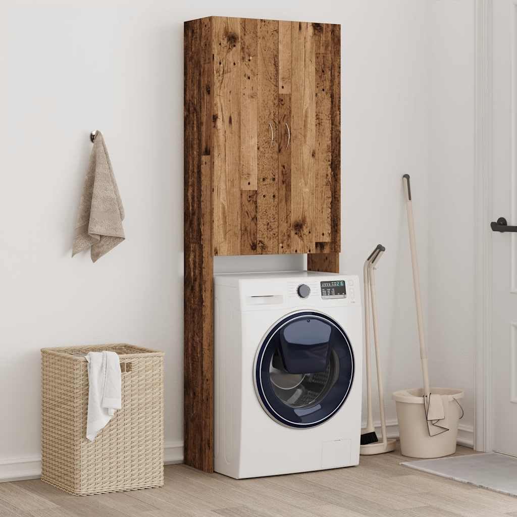Armario para lavadora (madera, 64 x 25,5 x 190 cm)