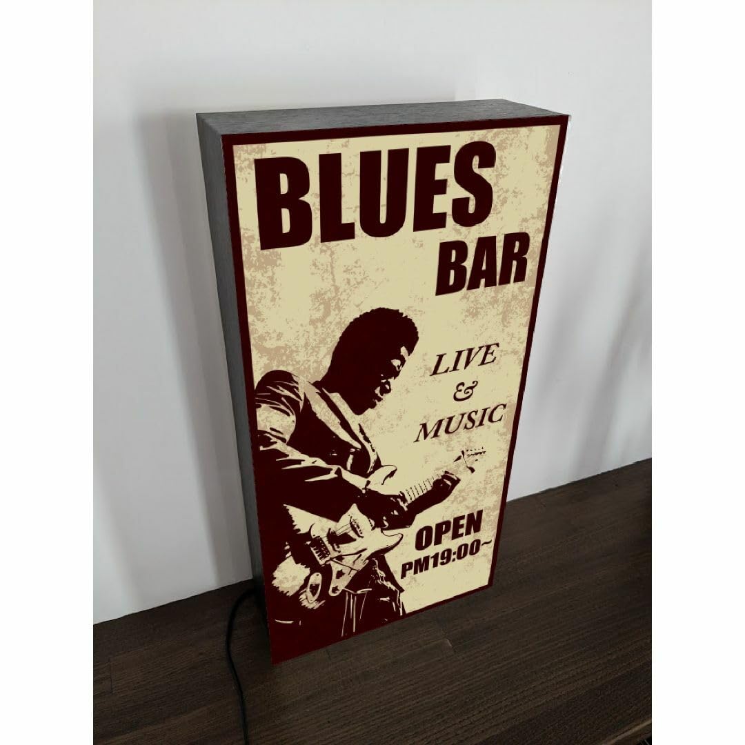 【Lサイズ】ブルース ライブ ギター BAR 酒 看板 置物 雑貨 ライトBOX Amazon.co.jp: Lサイズブルース ライブ ギター BAR 酒 看板 置物 雑貨