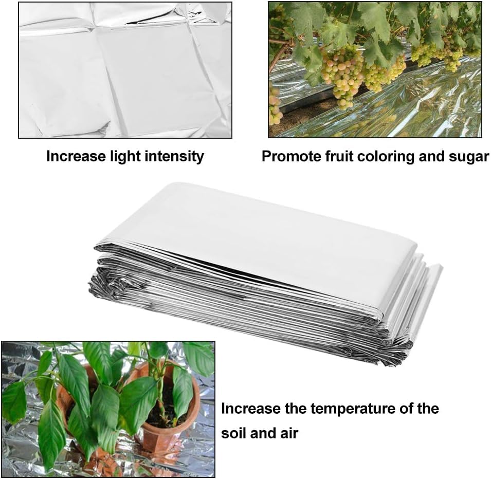 Reflexionsfolie Für Pflanzen – Silberne Mylar-Folie 210x120 Cm, 95% Lichtreflexion, Für Gewächshaus, Indoor-Garten, Anzucht, Umweltfreundlich