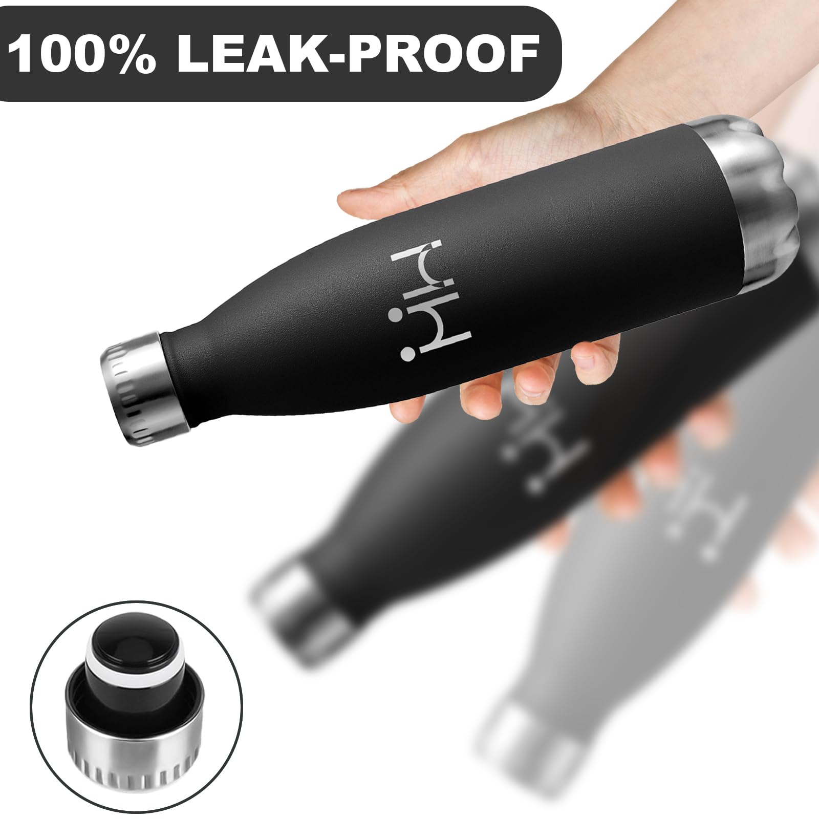 Borraccia Termica, Borraccia 750 ml, Senza BPA, Borraccia Acciaio Inox, Senza Perdite, Borracce Termiche, Isolato Sottovuoto, Borraccia Metallo, Facile da Trasportare, per Scuole, Fitness, Campeggio