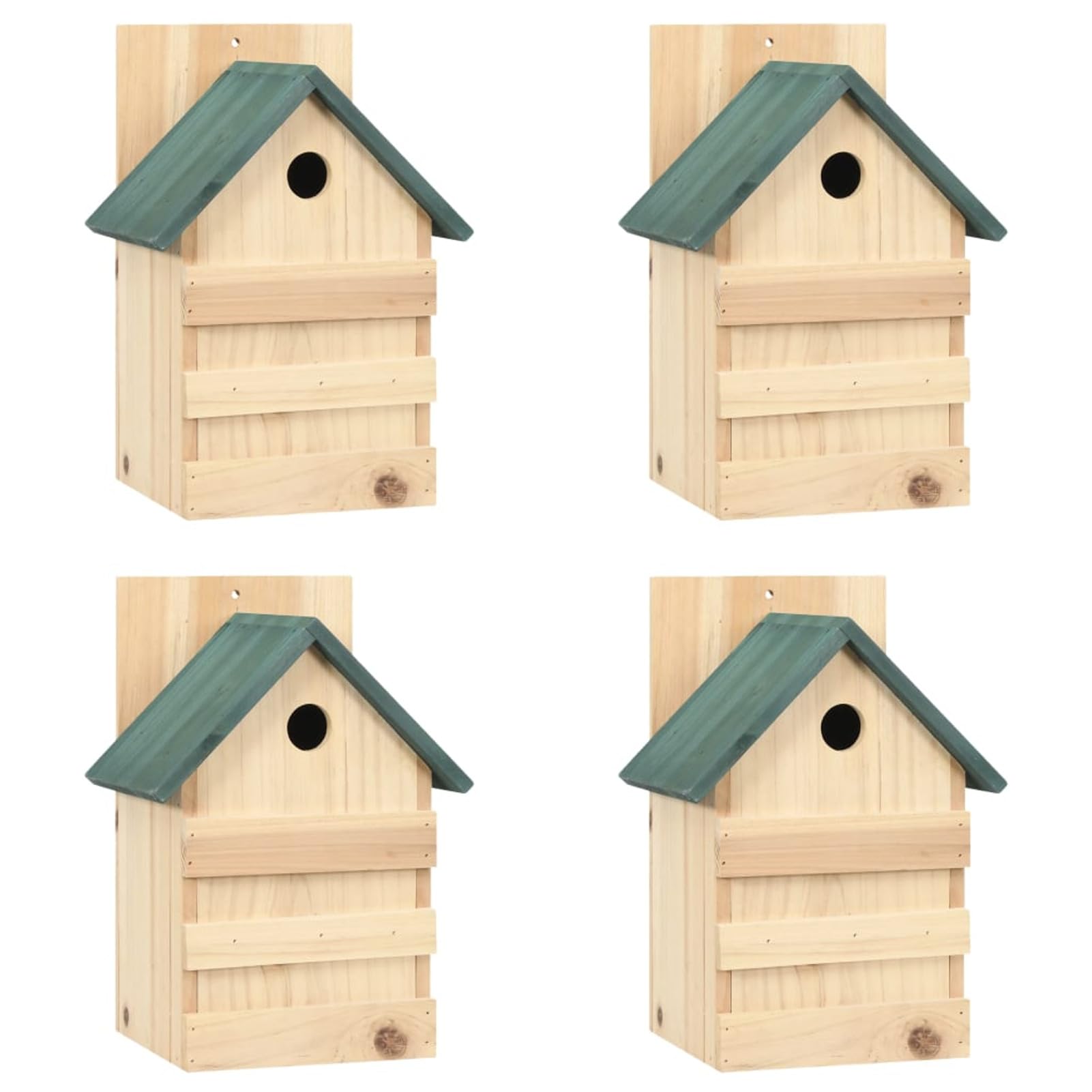 Casette per Uccelli 4 pz 23x19x33 cm in Legno di Abete,Casa per Uccelli Legno Piccola Casetta Decorazione