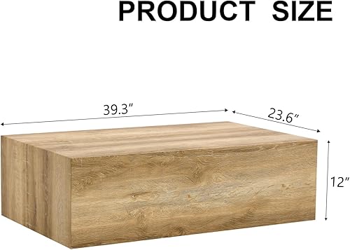 Miniatura 223 de Mesa de centro rústica marrón para sala de estar, mesas centrales rectangulares, moderna y elegante mesa de cóctel de madera para oficina en casa -