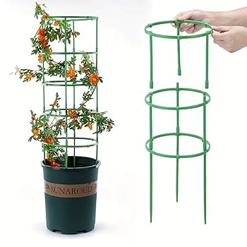 12 Pack Clear Acrylic Plant Trellis For Potted Plants Indoor Outdoor - Thickened U-Shaped & Round Small Trellis For Climbing Plants - Plant Support Stakes For Houseplant Flower Hoya Pothos