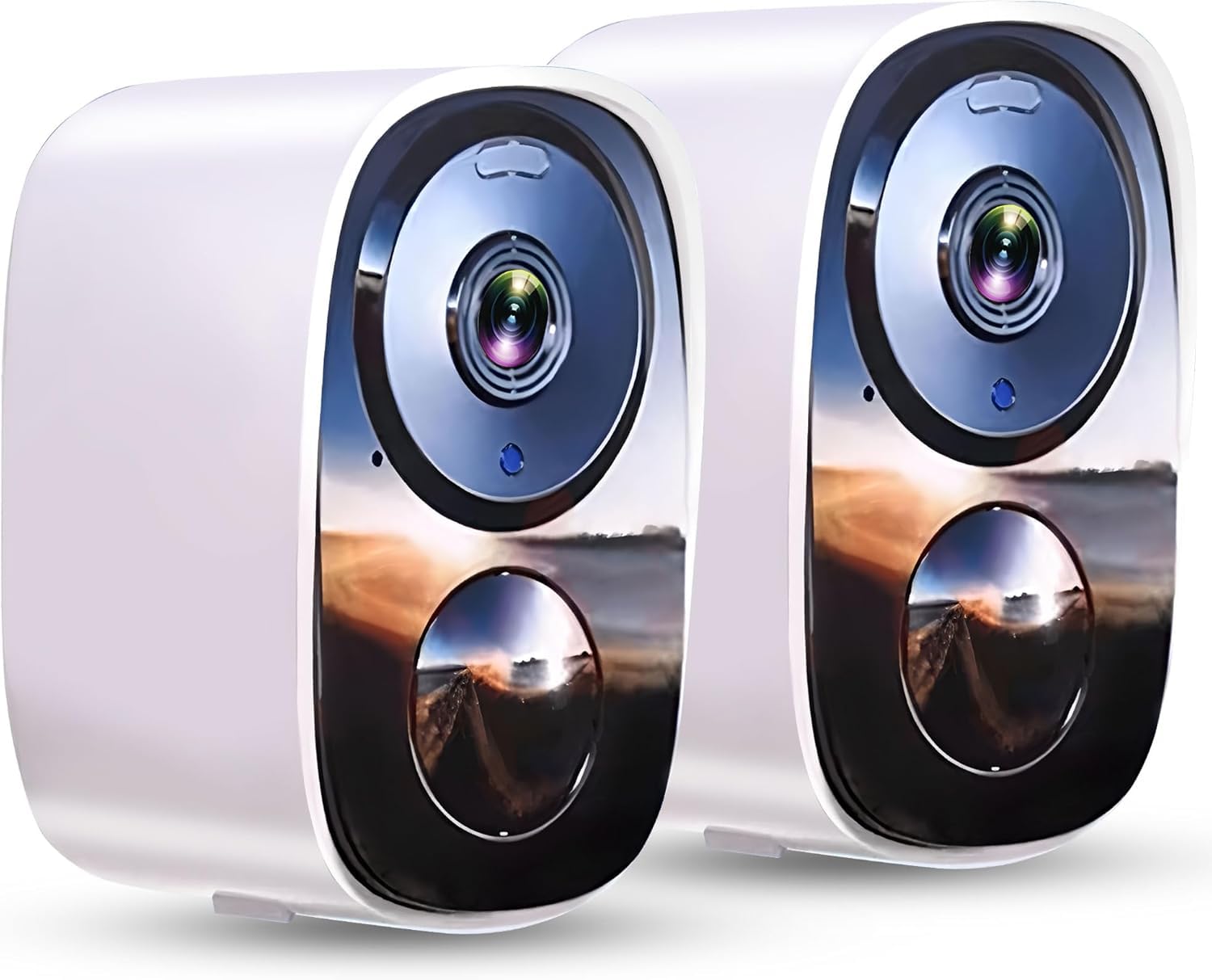2K Überwachungskamera Aussen Akku, Kostenloser Cloud-Speicher, 5GHz, 2,4GHz WLAN Kabellose Überwachungskamera außen mit 2-Wege Audio, Bewegungserkennung, Farbige Nachtsicht, IP66 Wasserdicht, 2pcs