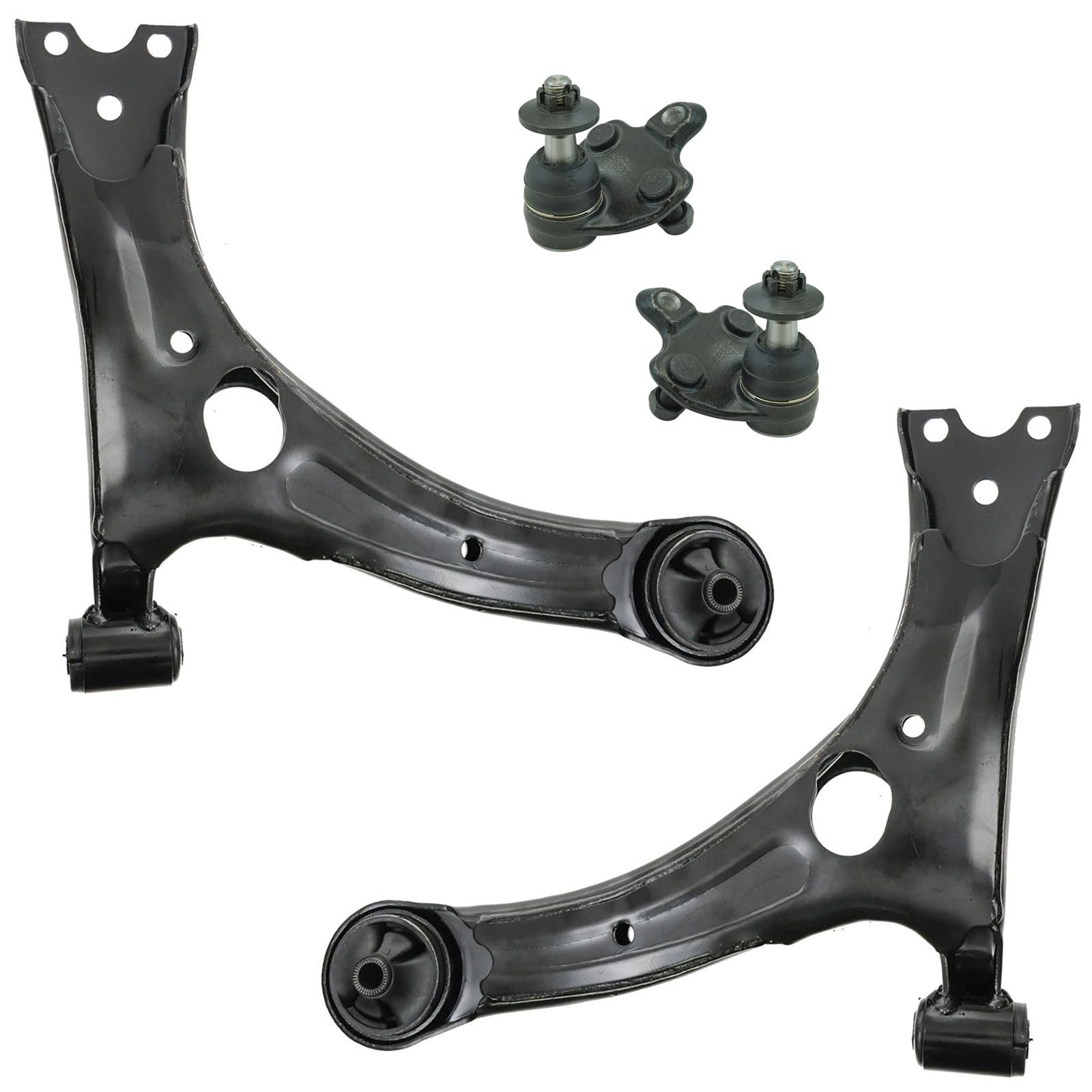TRQ Front Left and Right Lower Control Arm with Ball Joint Set 4 Piece Compatible with 2004-2009 Toyota Prius