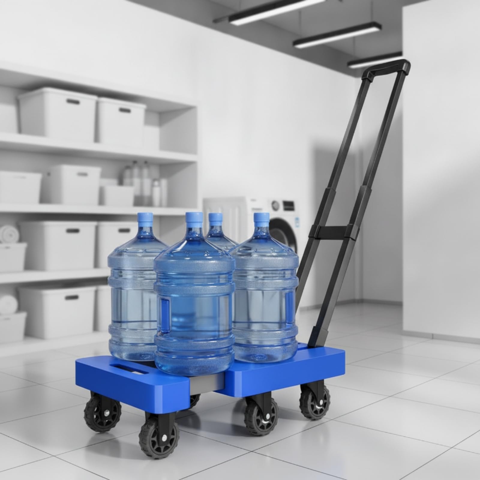 MagiDeal Carrello Pieghevole Carrello Piattaforma Carrello Trasporto Mano a Basso Profilo per Carichi Fino a 350libbre per Manovre Agevoli Chiusura Compatta Adatto a Artigiani Scuole, Nero